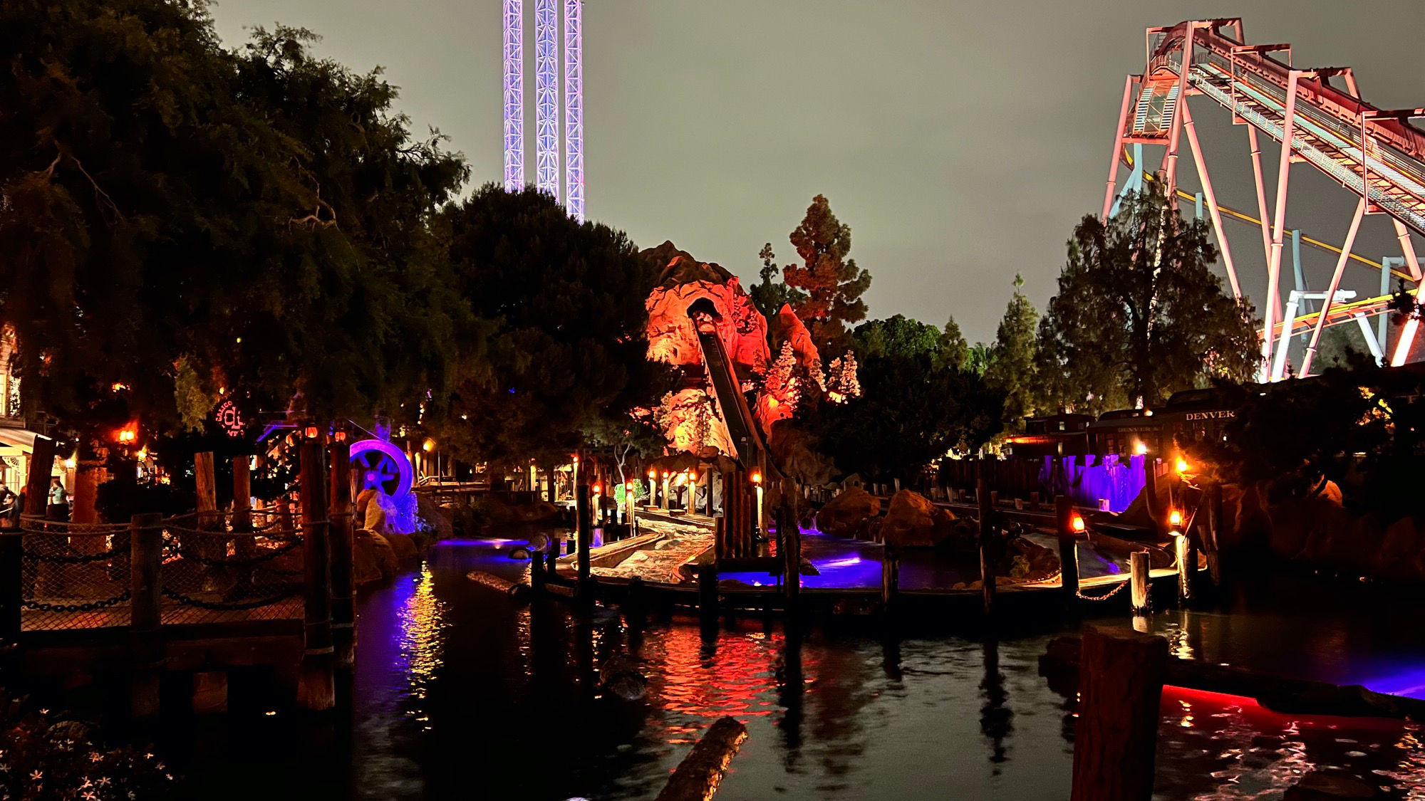 Timber Mountain Log Ride at Night