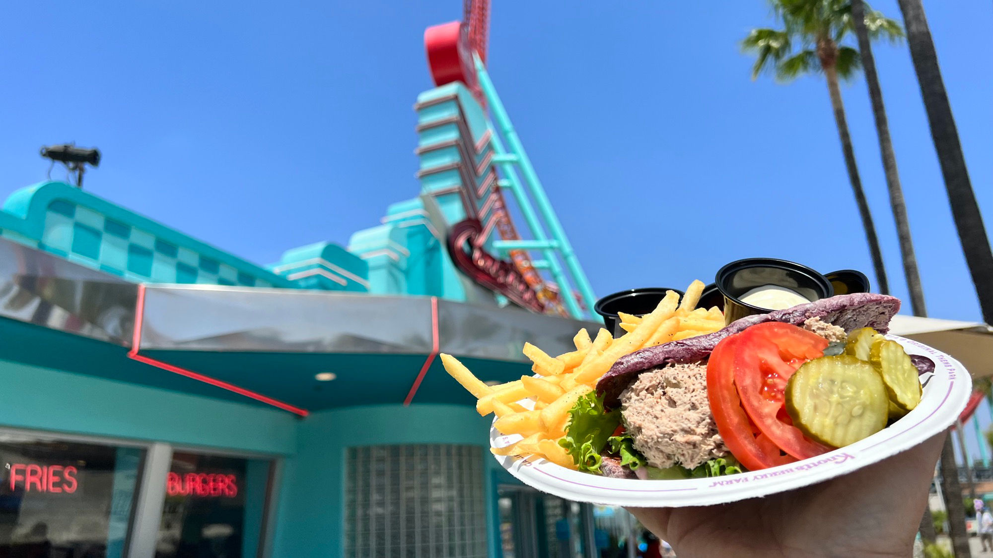 Tuna Sandwich Basket out front of Coaster's