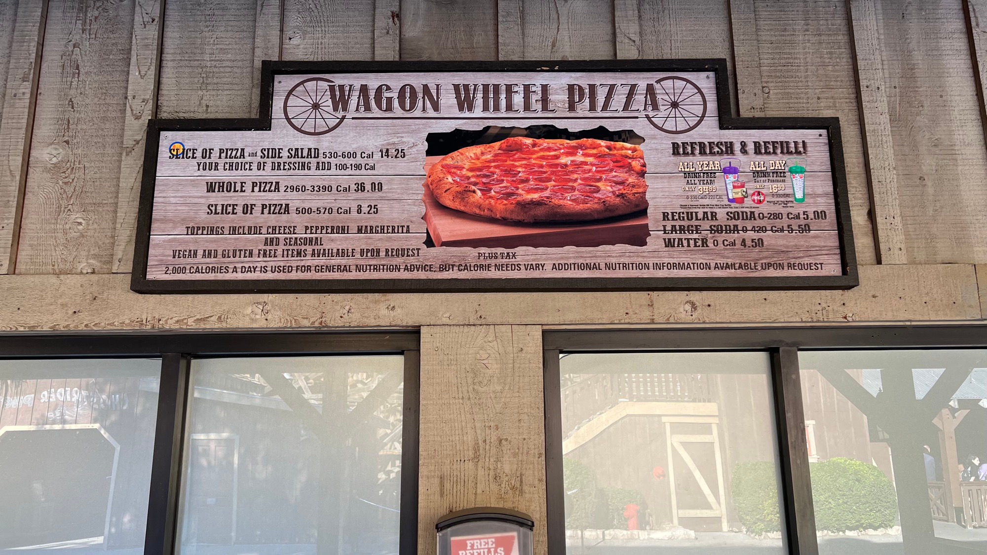 Wagon Wheel Pizza Menu