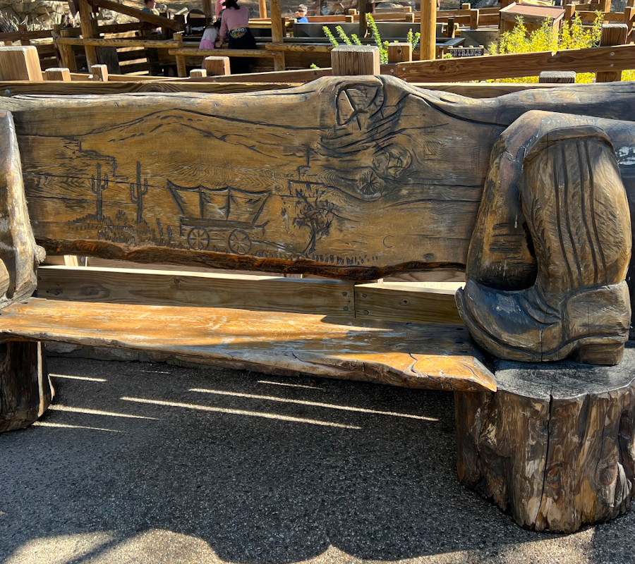 Carved Boots Bench