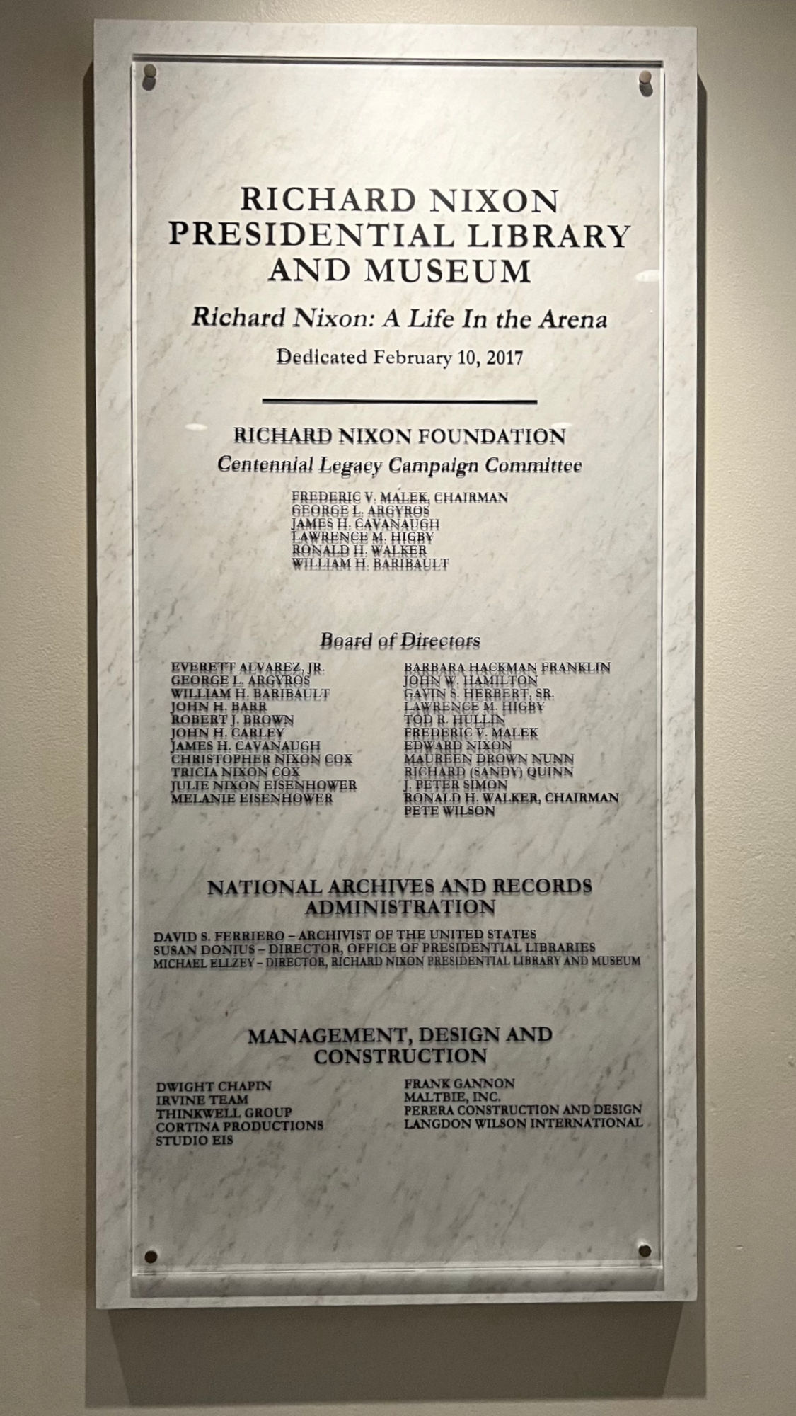 Dedicated Nixon Library Dedicated