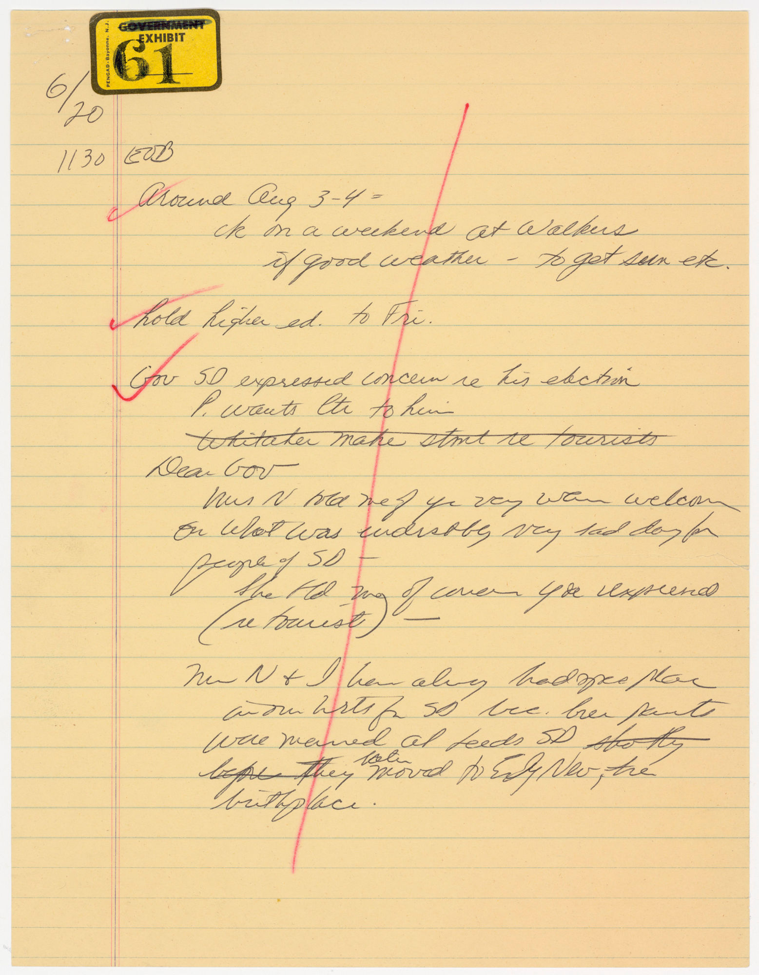 Watergate Haldeman's Handwritten Notes