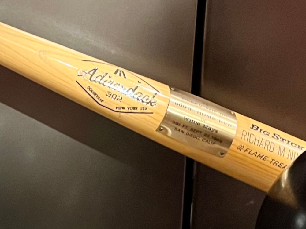 Nixon Gifts Willie Mays Baseball Bat