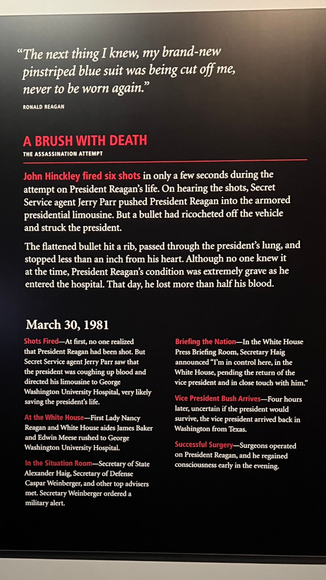 Ronald Reagan A Brush with Death