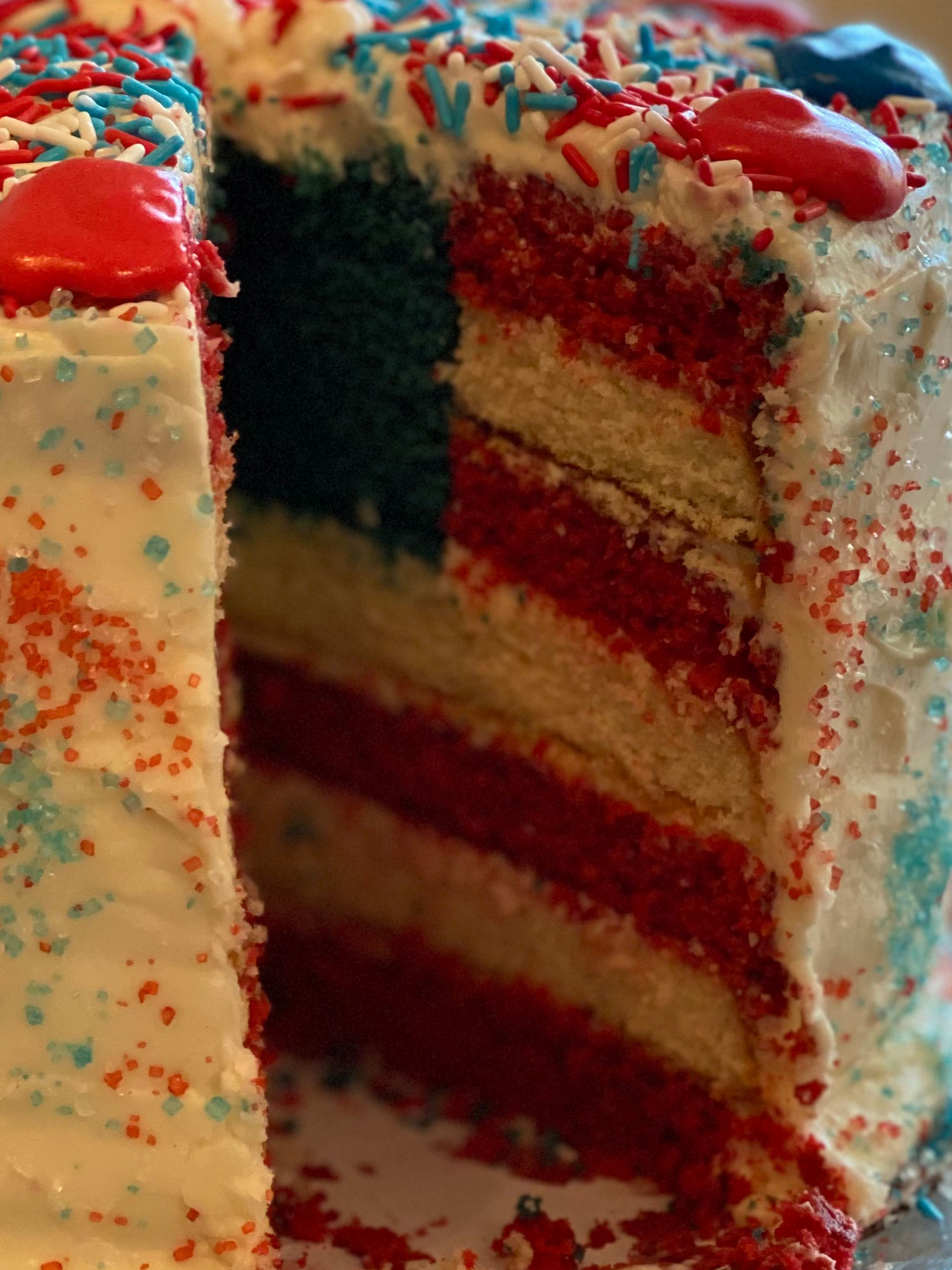 4th of July Flag Cake Finished