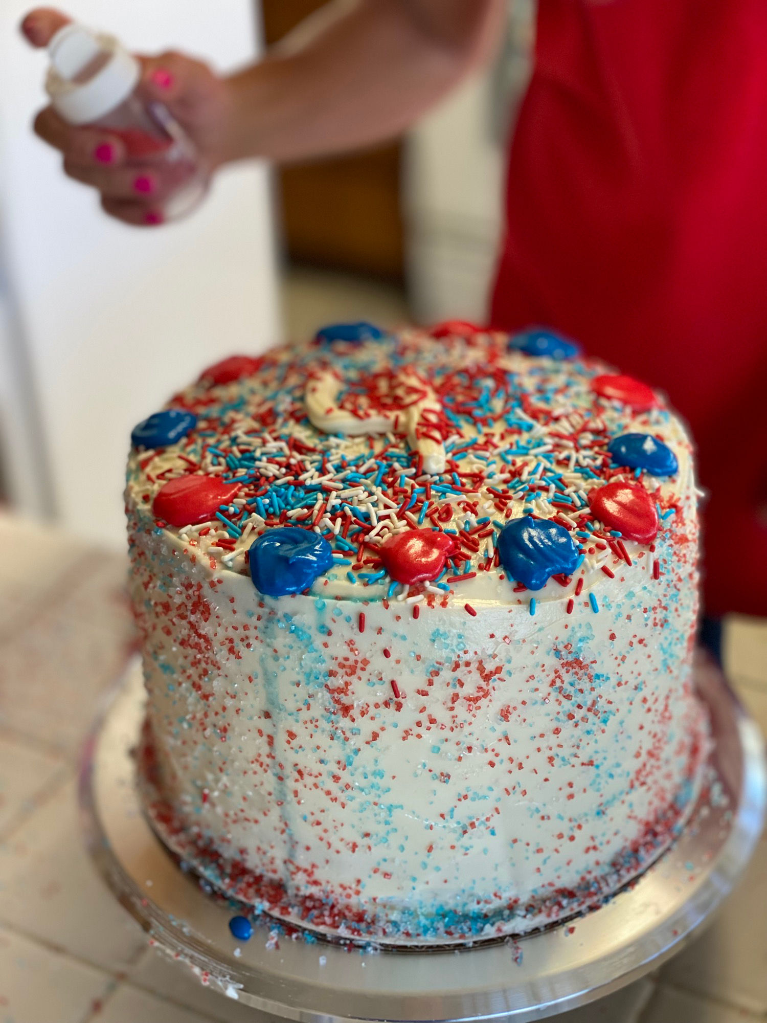 4th of July Flag Cake Sprinkles