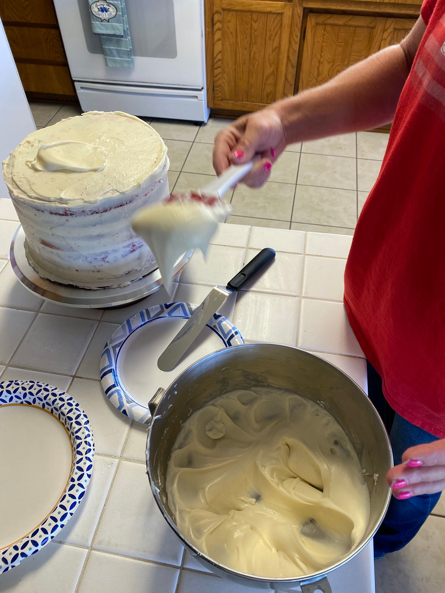 4th of July Flag Cake Icing