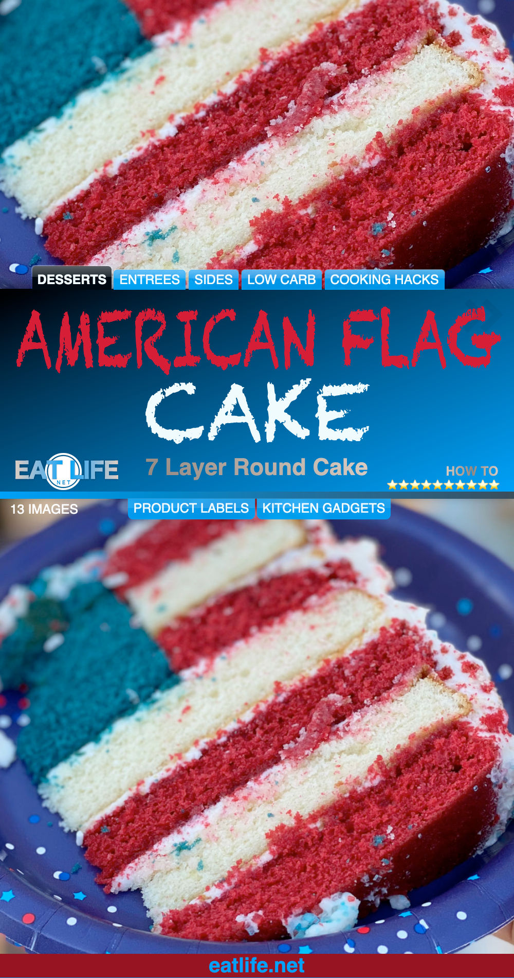 4th of July American Flag Cake