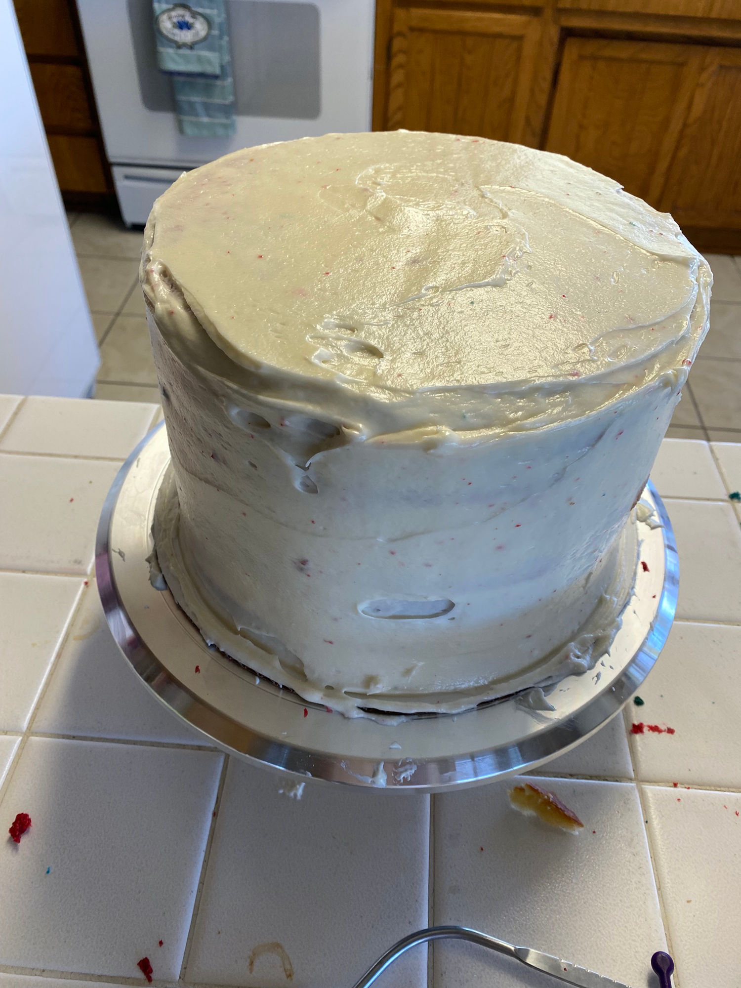 4th of July Flag Cake White Frosting