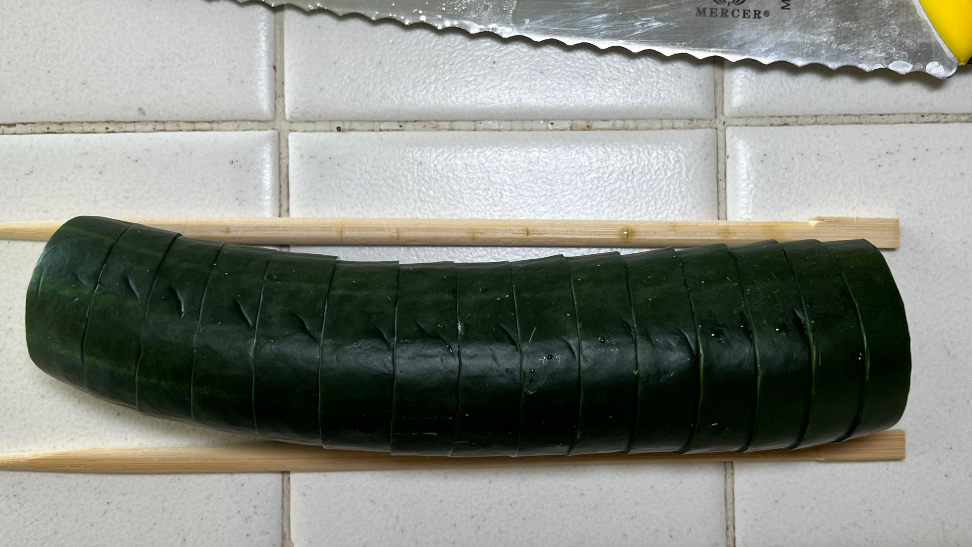 Accordion Cucumber Bread Knife