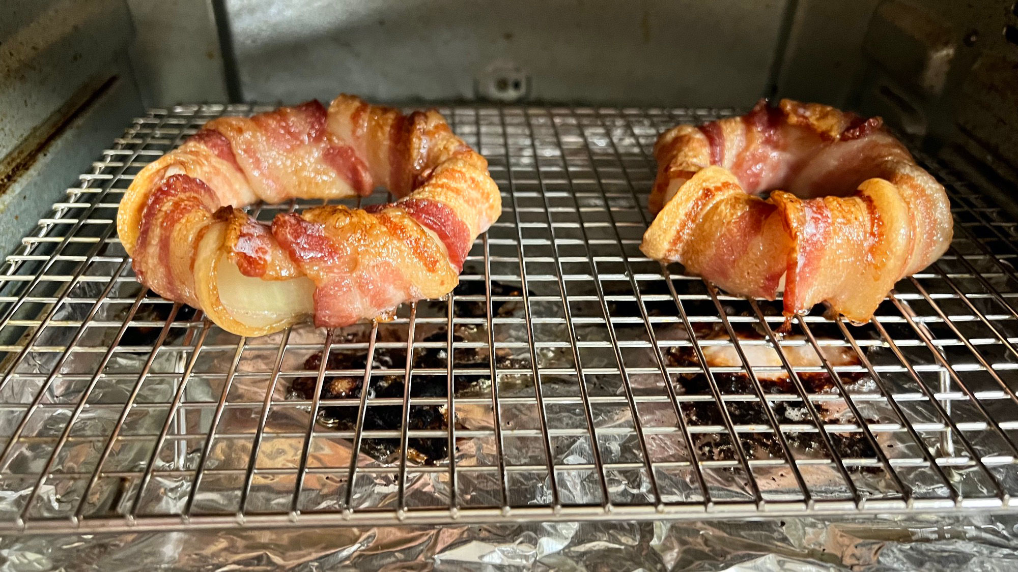 Bacon Wrapped Onion Rings Check