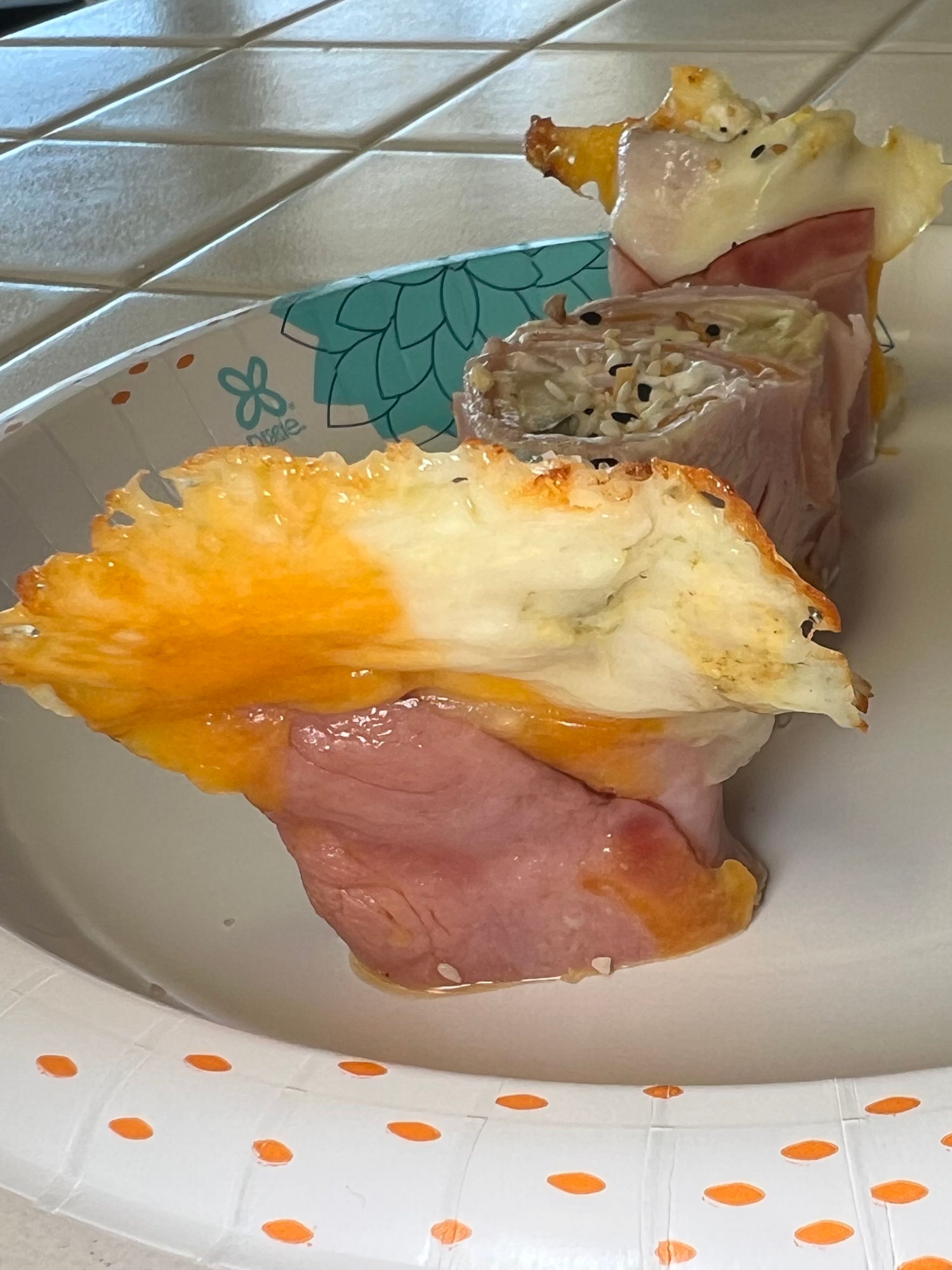 Baked Ham & Pickle Melts Plated