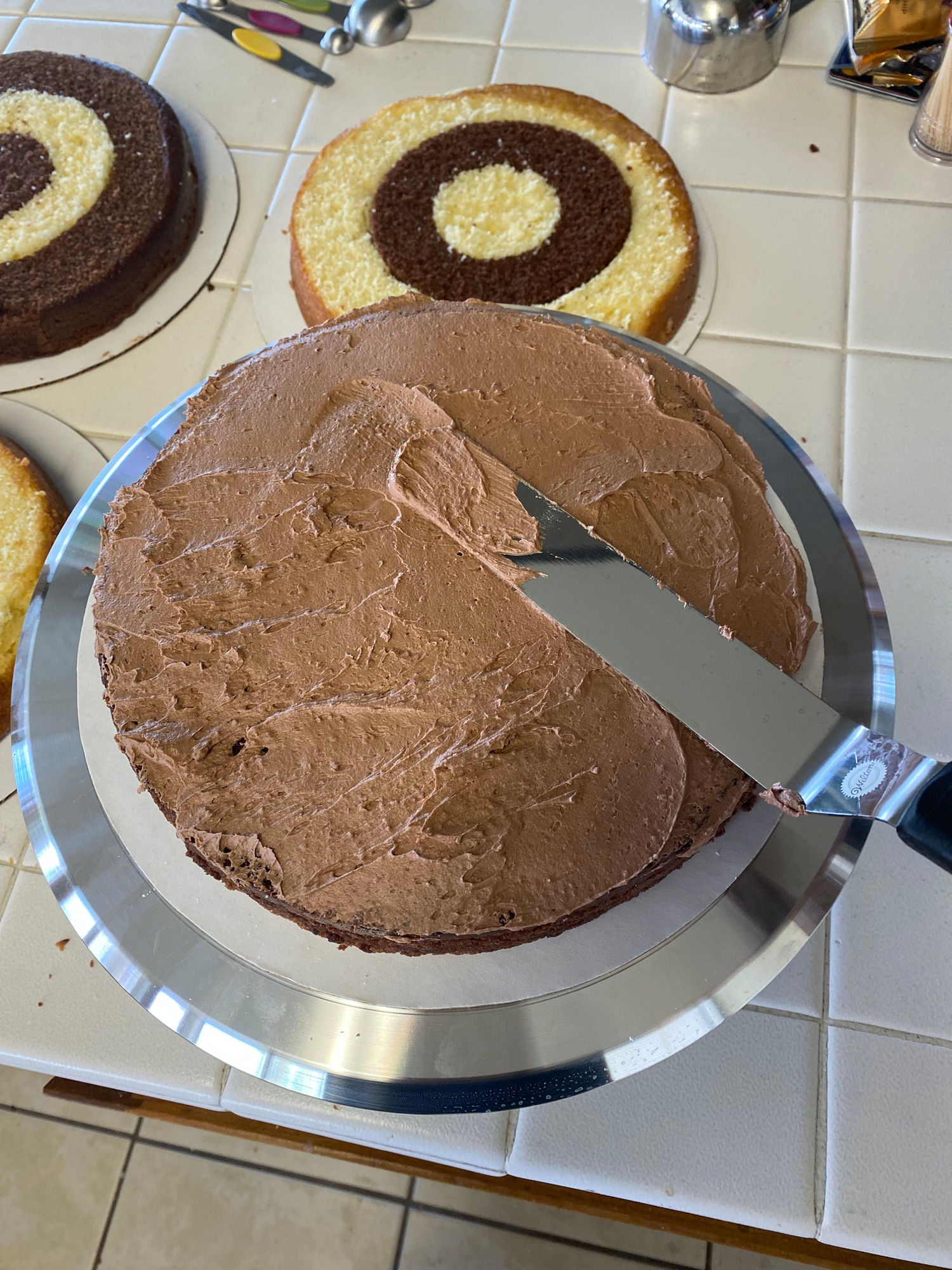 Checkerboard Cake Layer Icing
