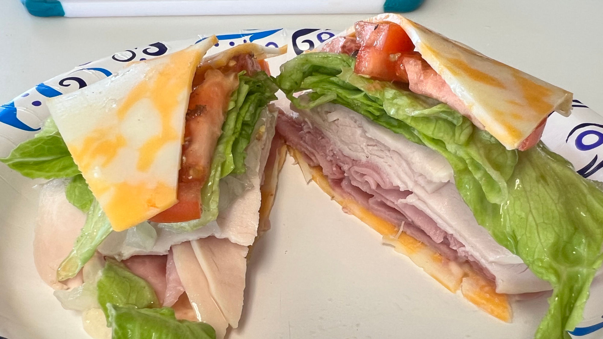 Sliced Diagonal Cheesewich Sliced Diagonal
