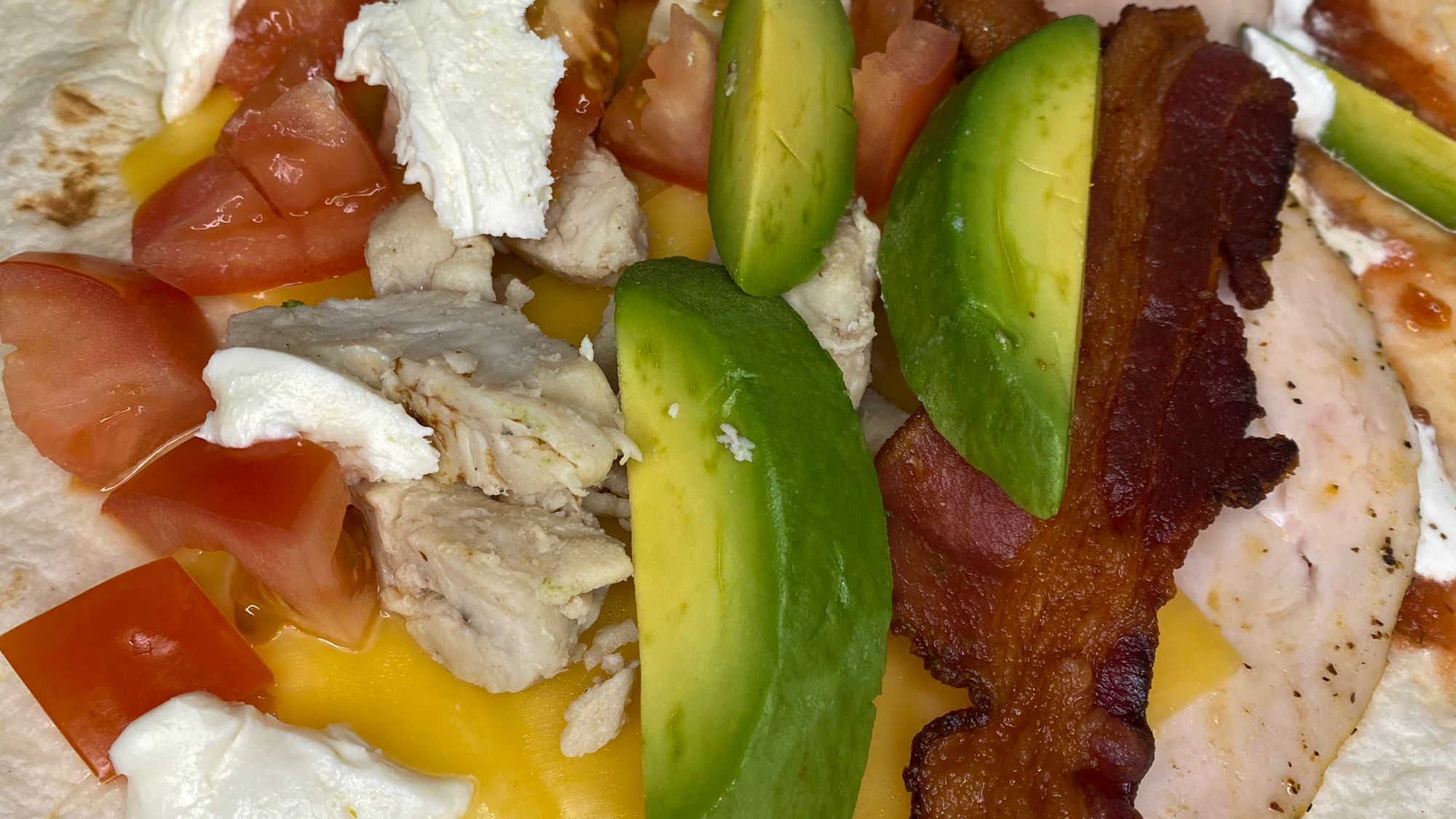 Chicken Turkey Avocado Burrito Bacon