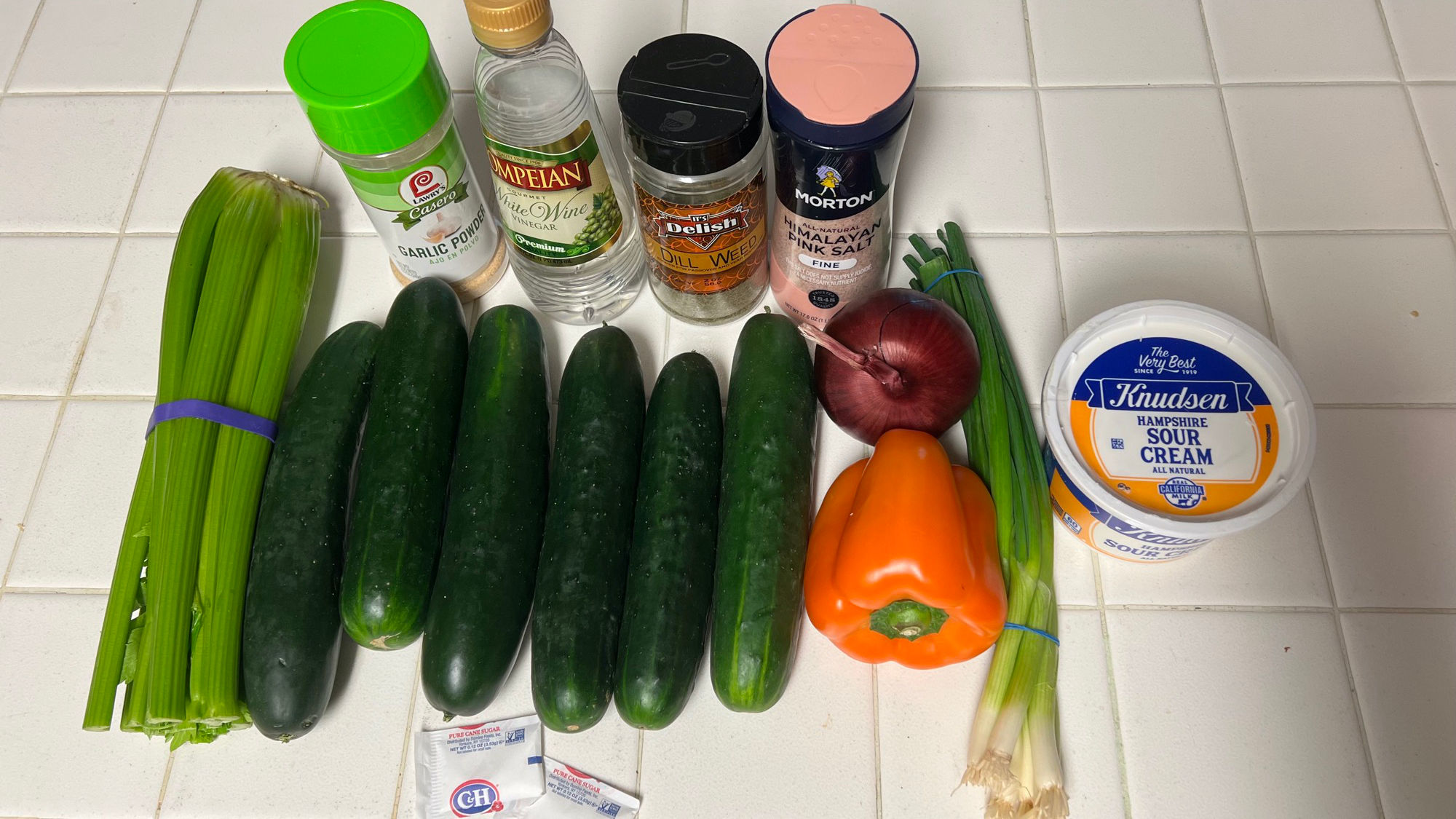 Creamy Cucumber Salad Ingredients