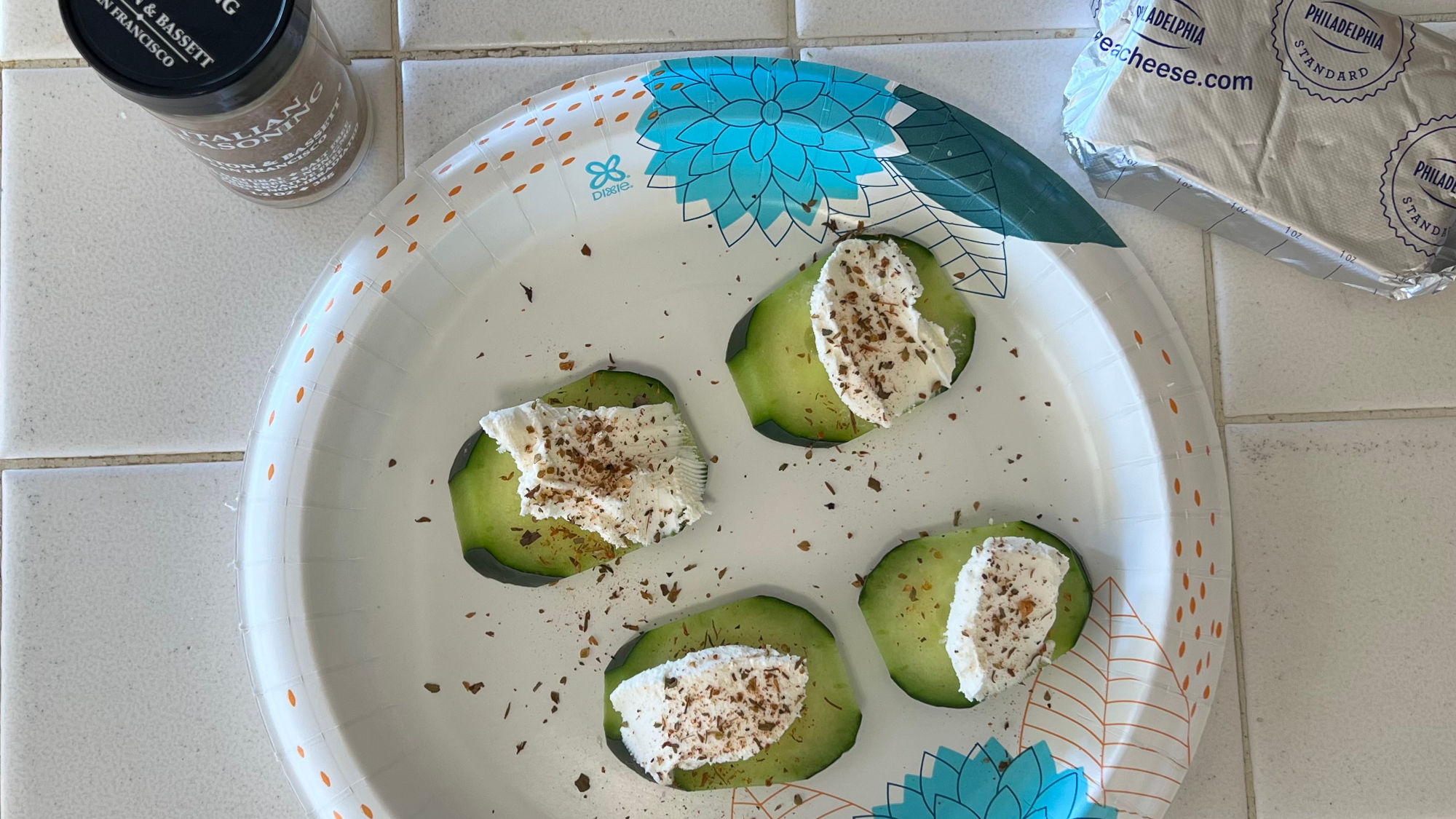 Cream Cheese Cucumber Bacon Cracker Cuts Cream Cheese