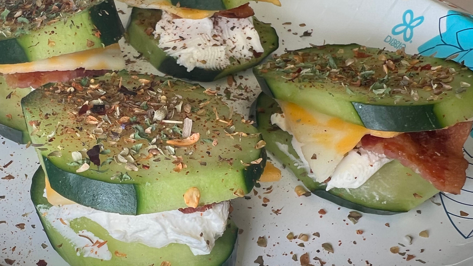 Cucumber Bacon Cracker Cuts