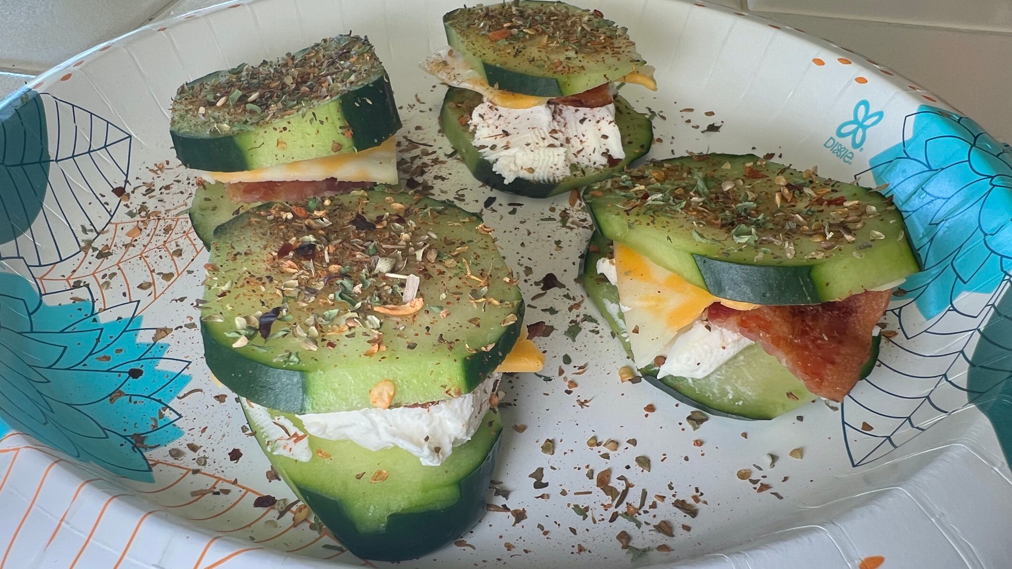 Keto Cucumber Bacon Cracker Cuts Keto