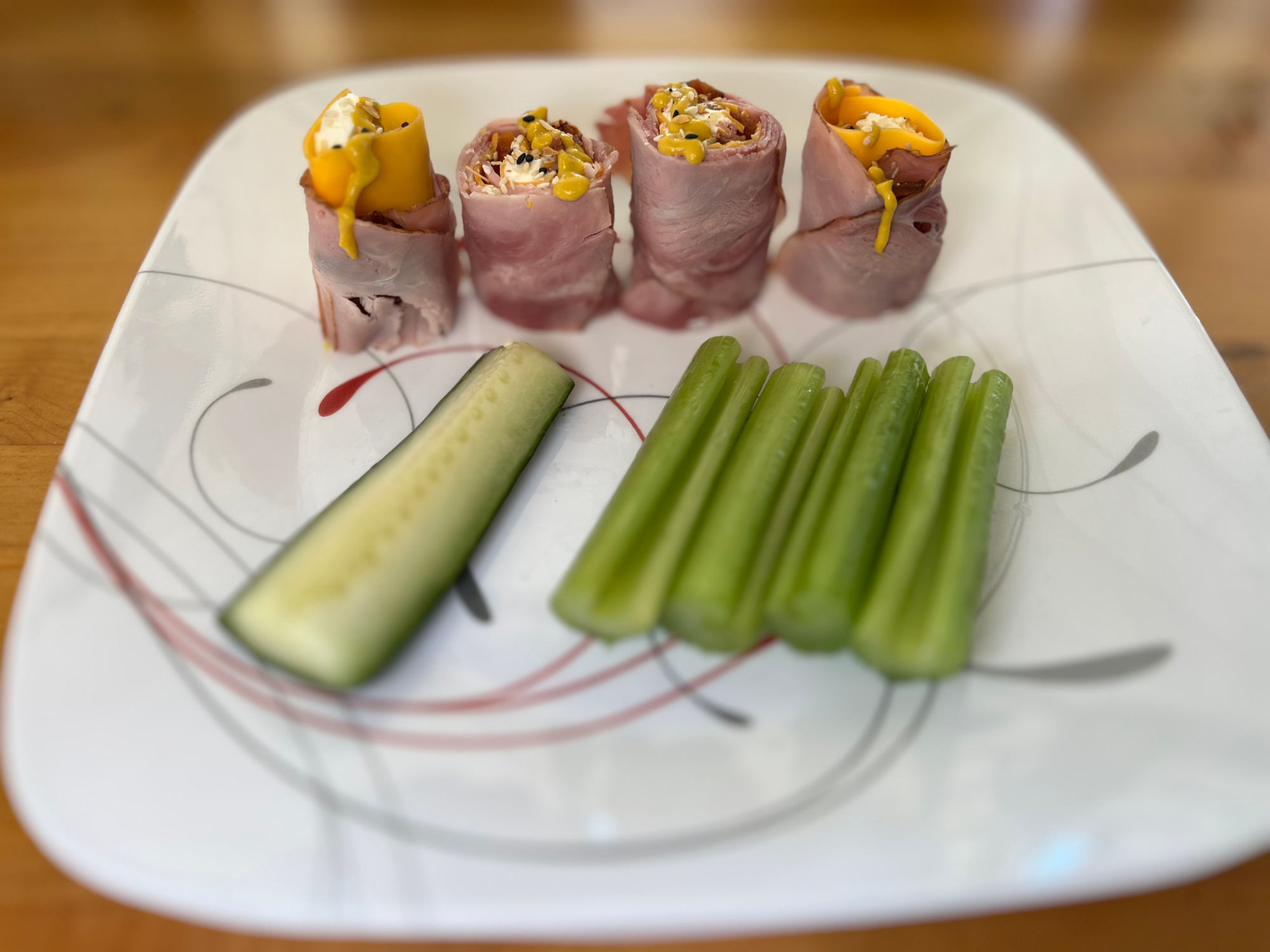Ham and Cheese Pinwheels Celery