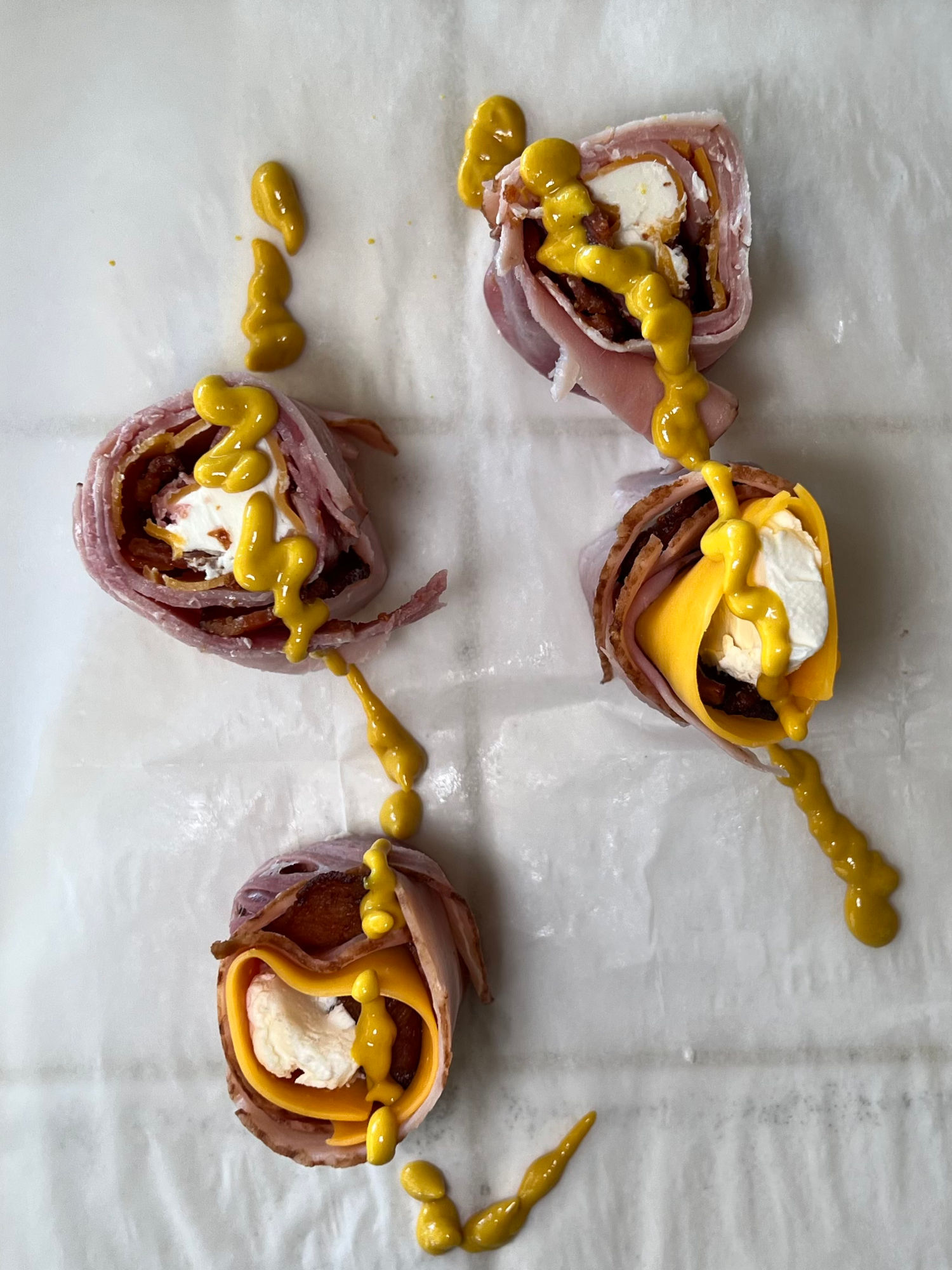 Ham and Cheese Pinwheels Mustard
