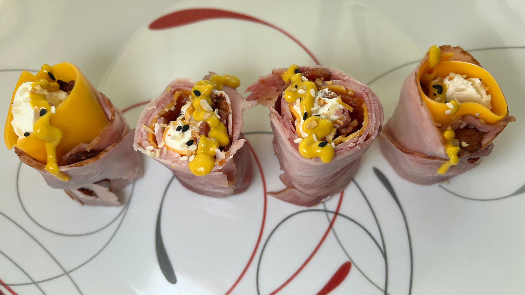 Ham and Cheese Pinwheels Plate