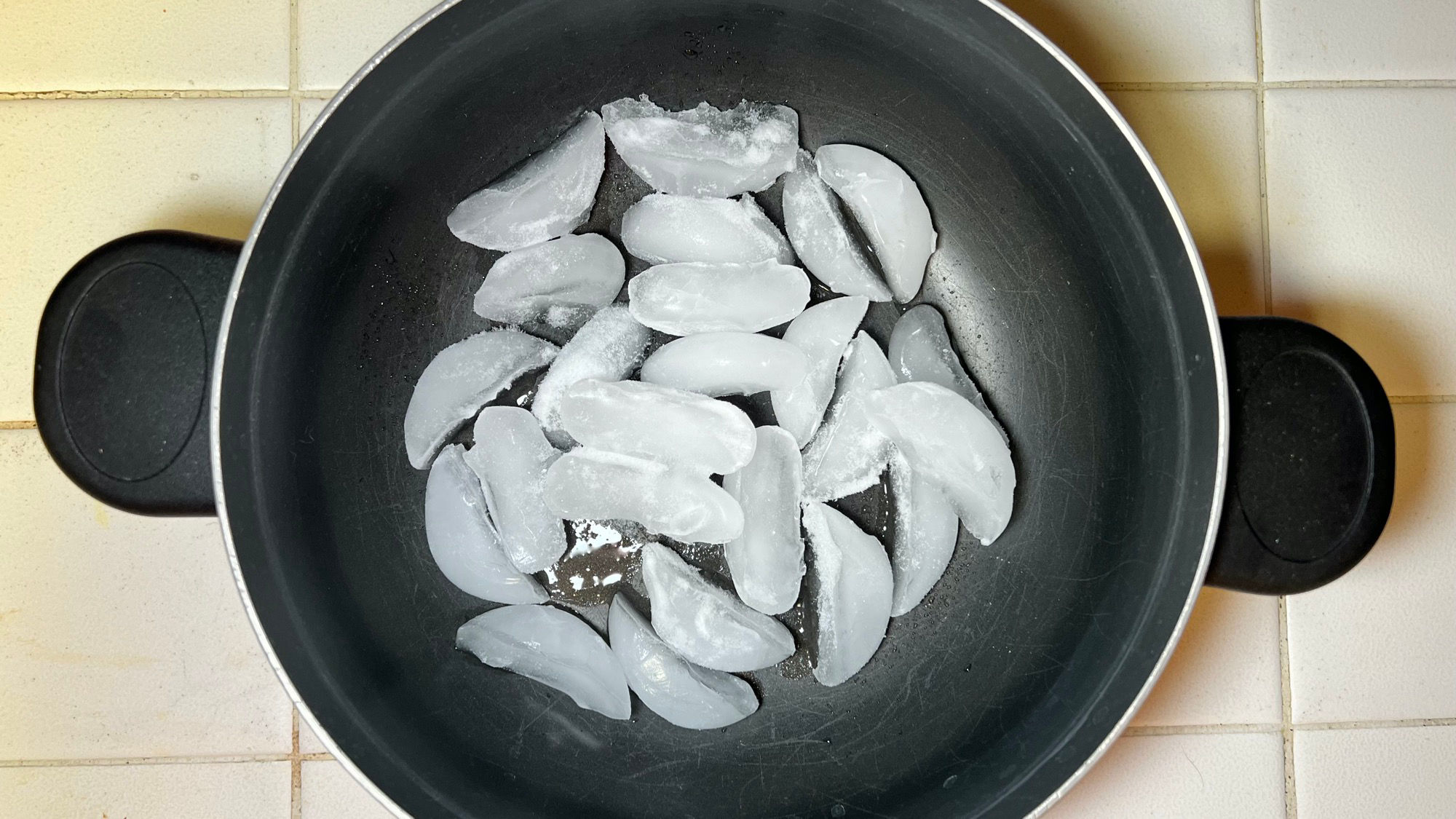 Hard Boiled Eggs Ice in Pot