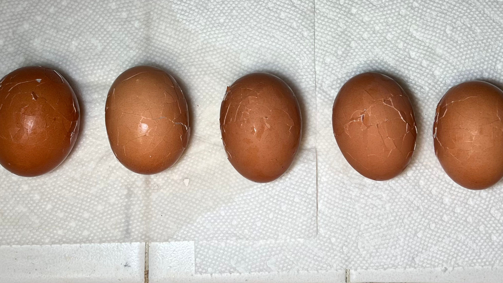 Hard Boiled Eggs Roll the eggs