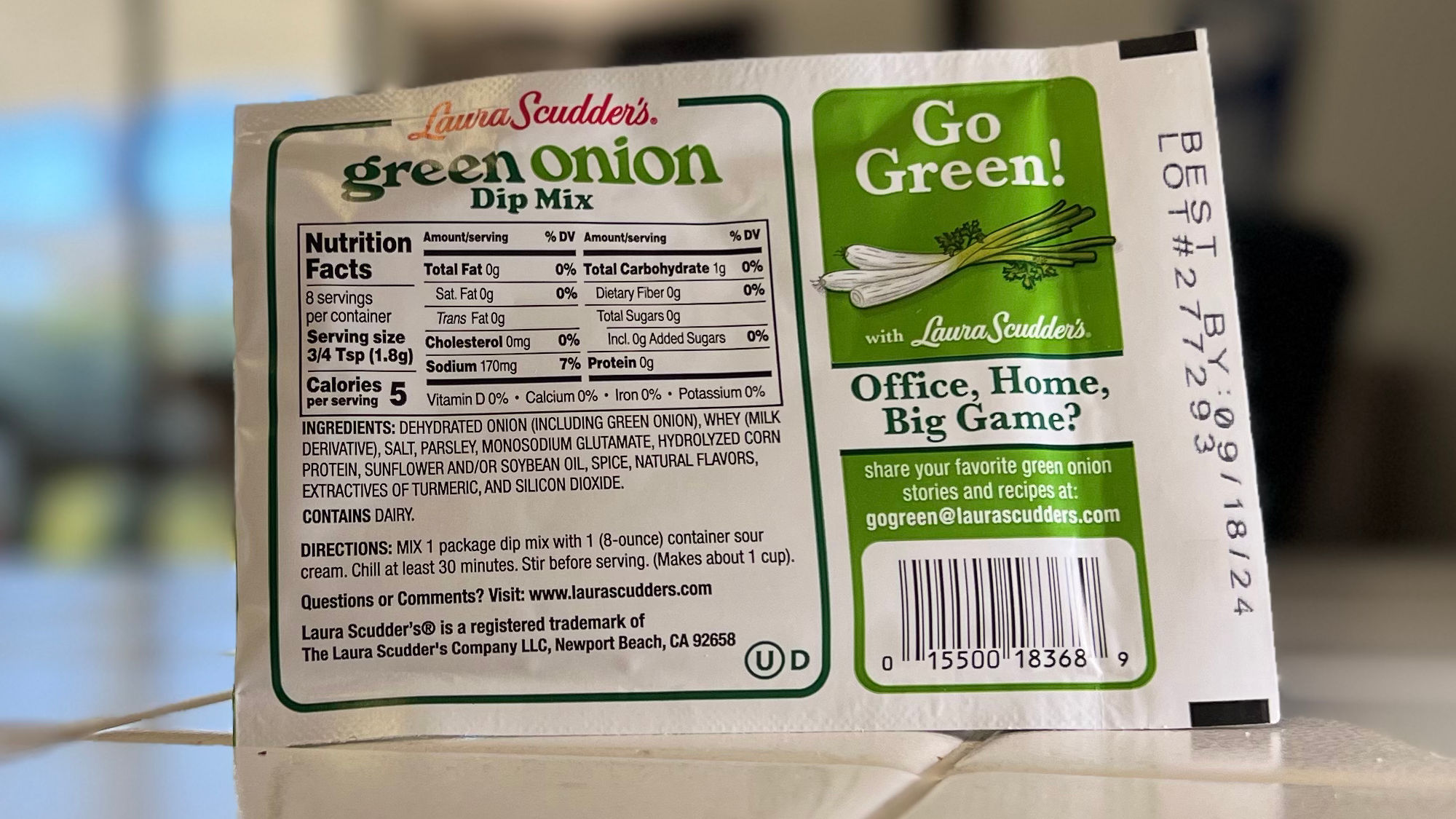 Green Onion Dip Mix Laura Scudder's