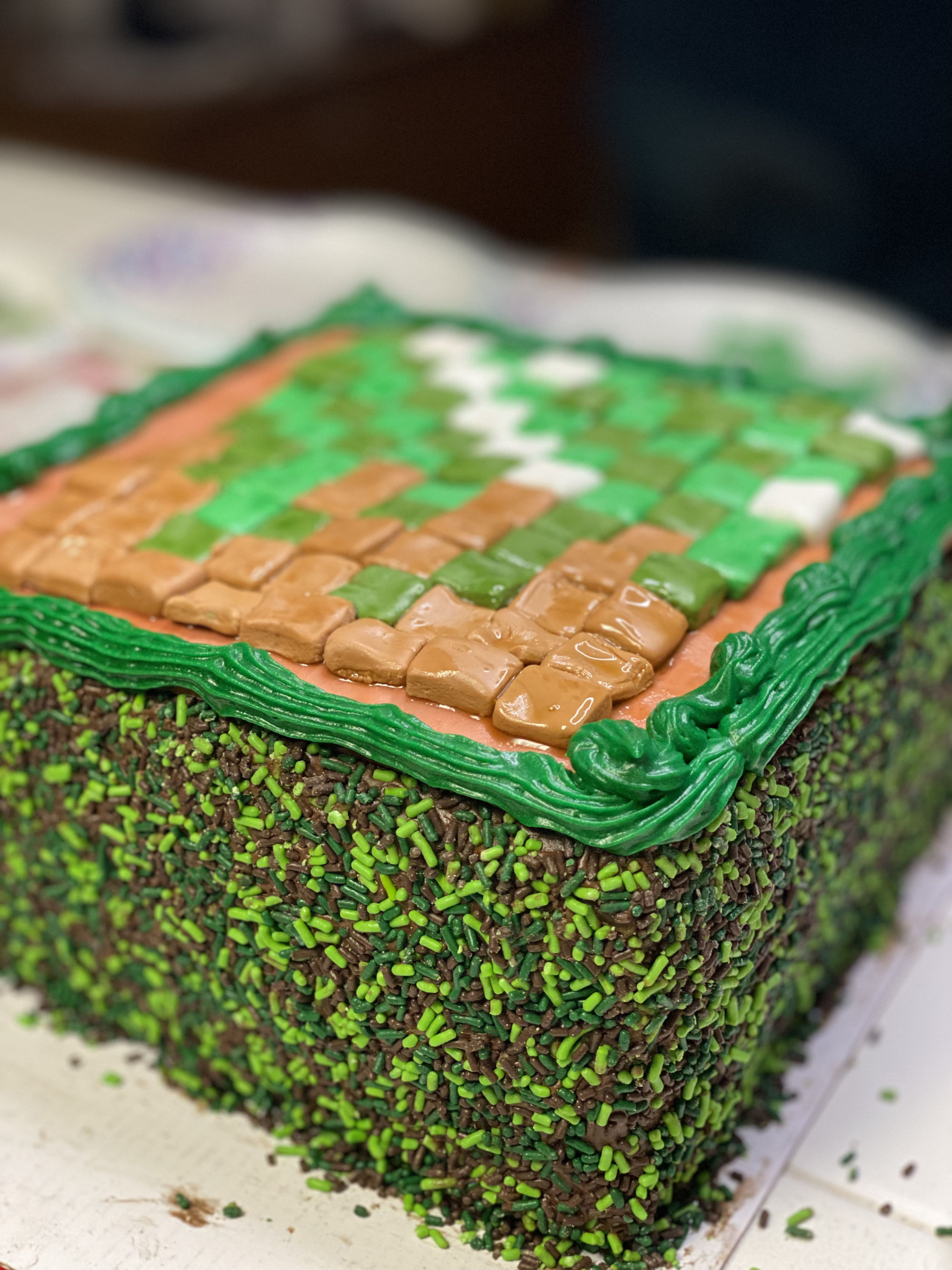 Finished Minecraft Block Cake Finished