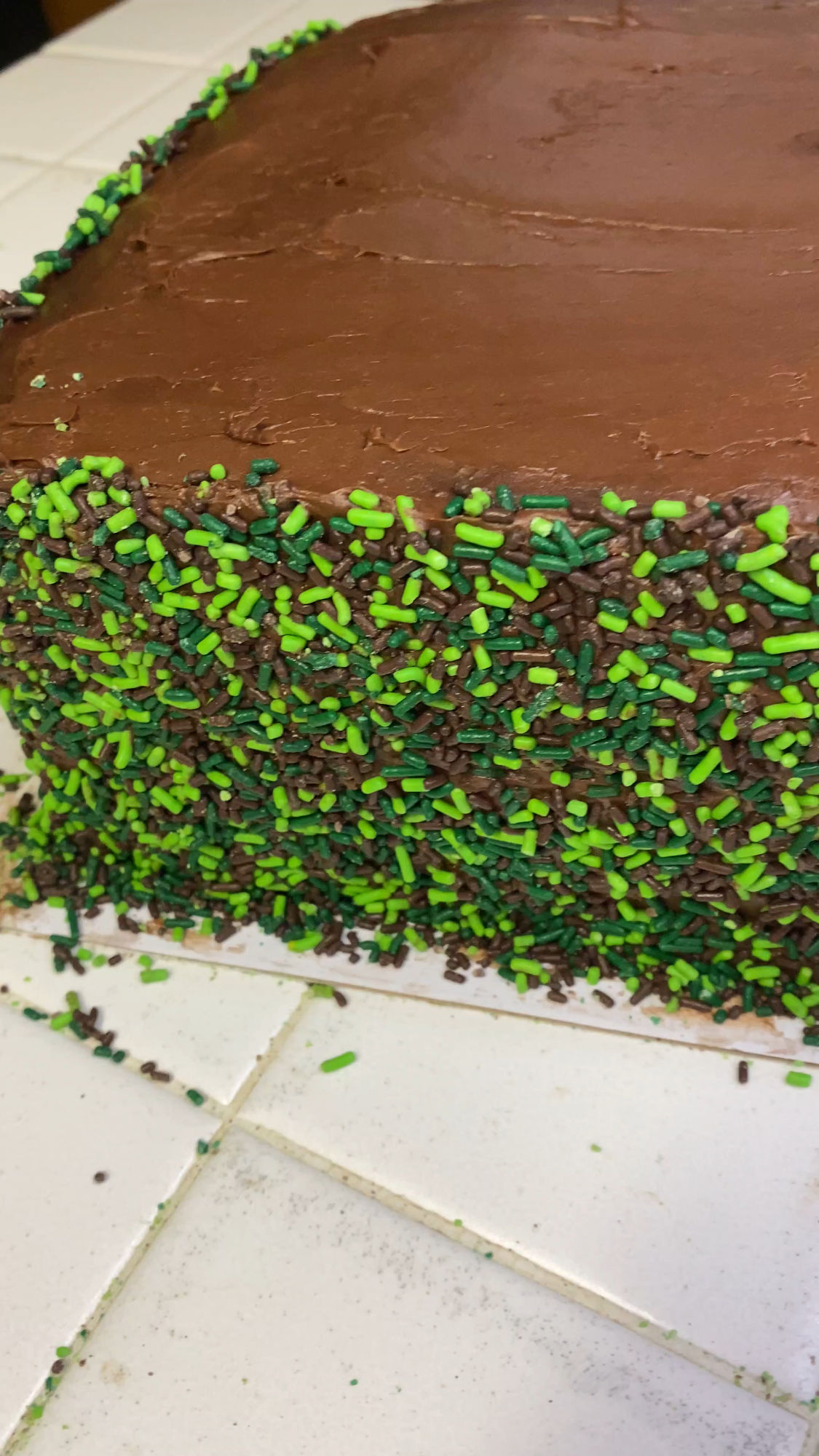 Minecraft Cake Brown Sprinkles