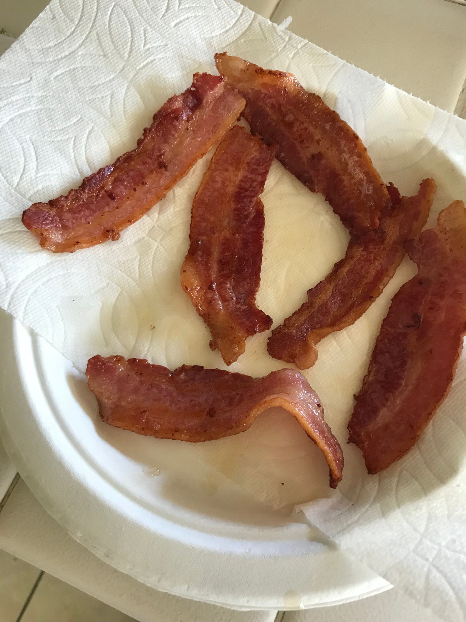 Pan Fried Bacon Paper Towel