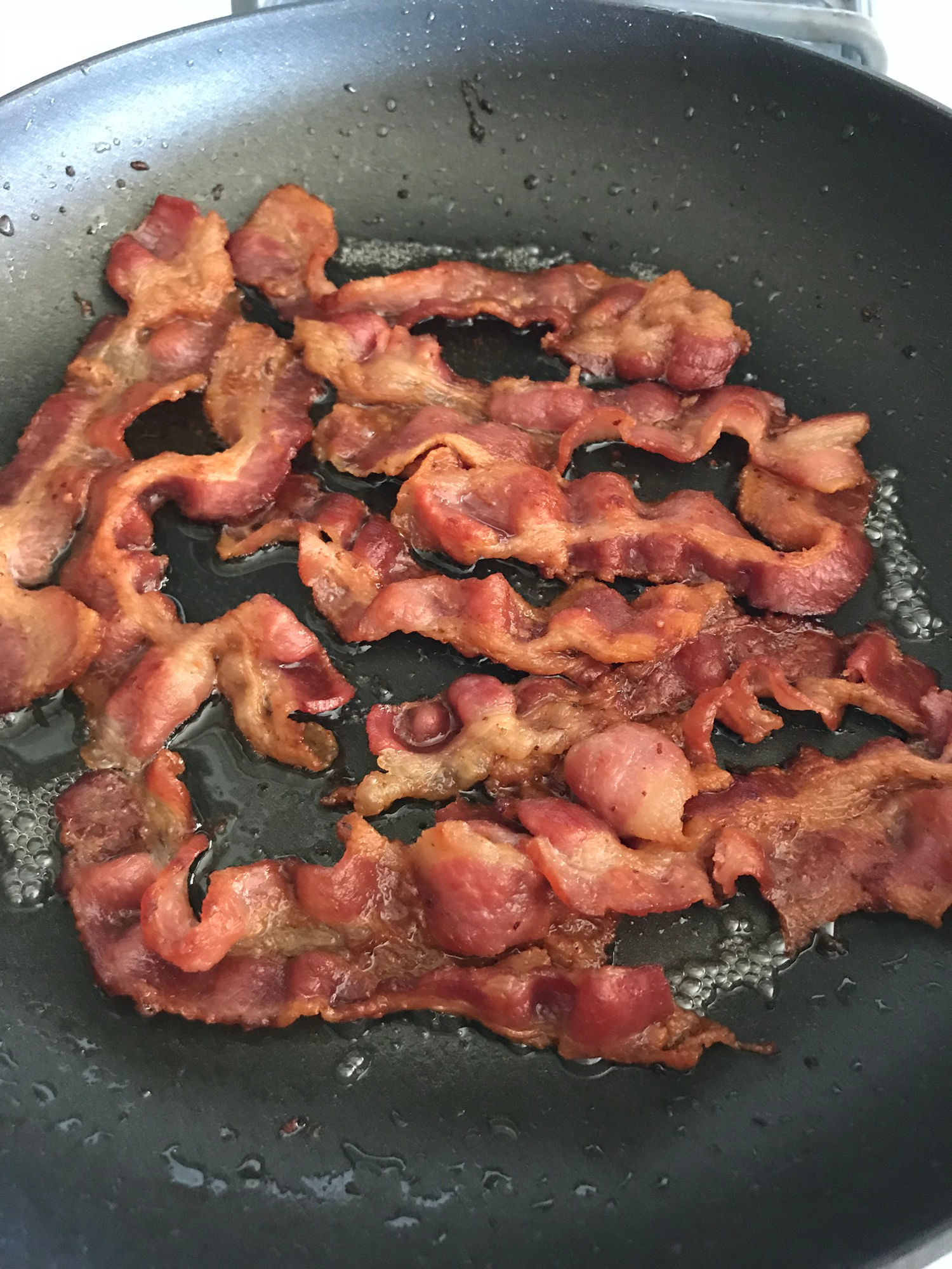 with Water Pan Fried Bacon with Water