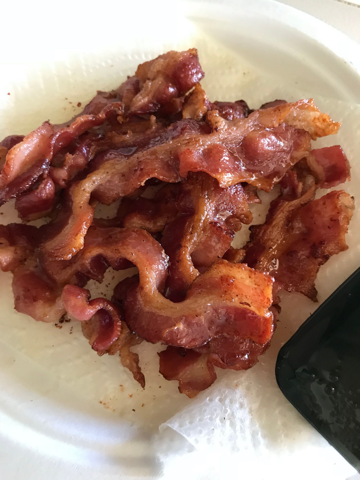 with Water Pan Fried Bacon with Water