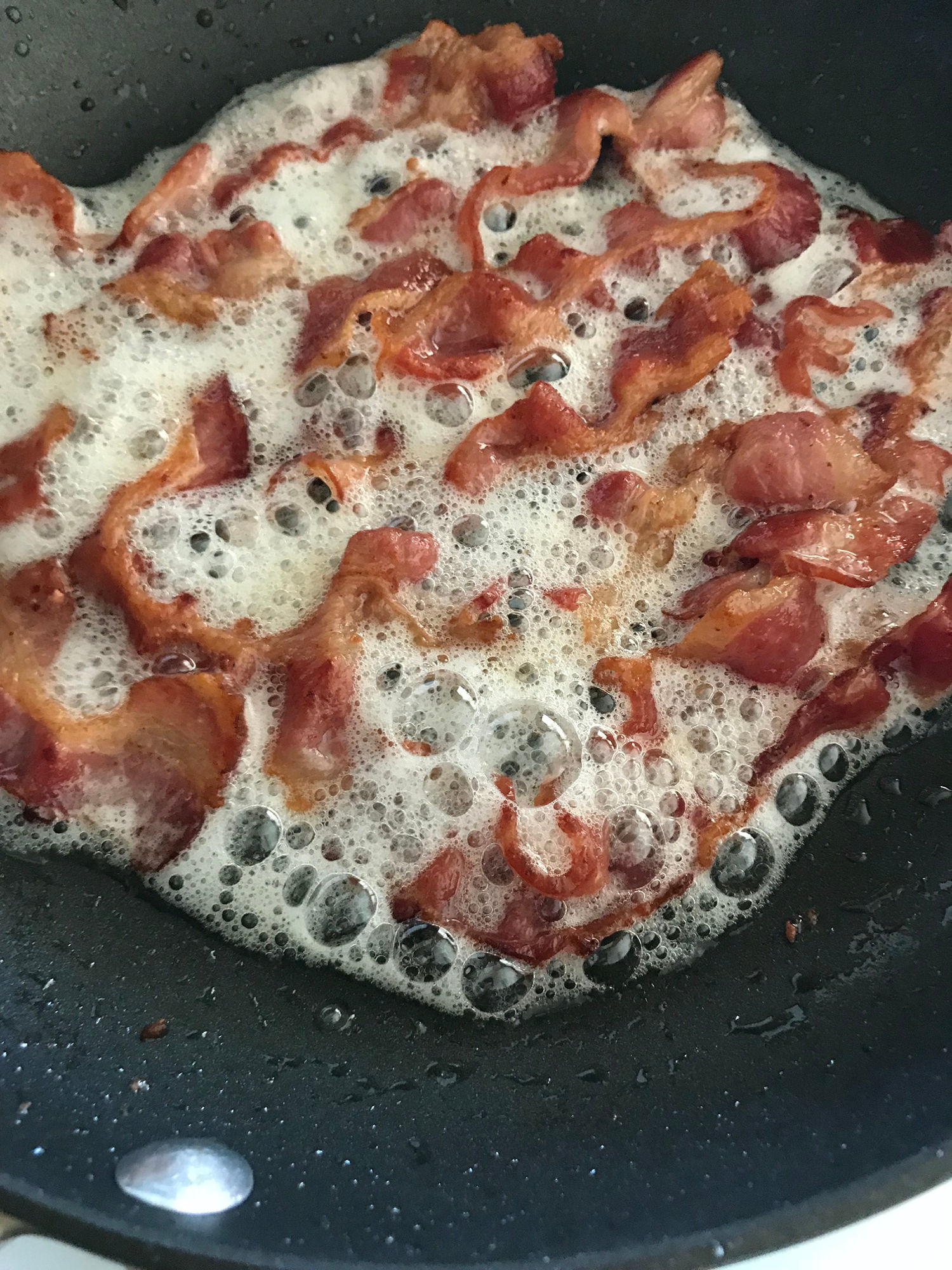with Water Pan Fried Bacon with Water