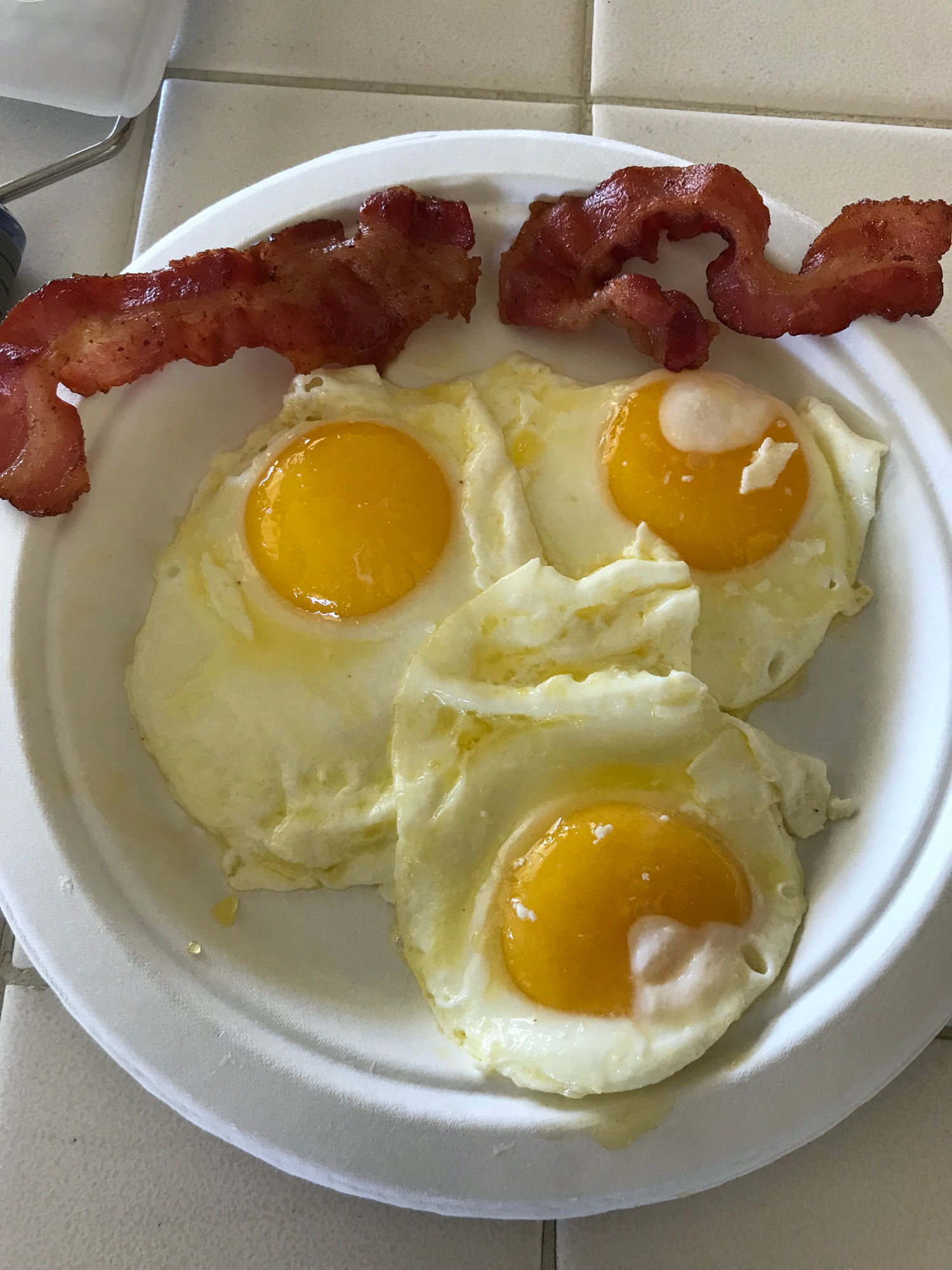 with Water Sunny Side Up Pan Fried Bacon with Water Sunny Side Up