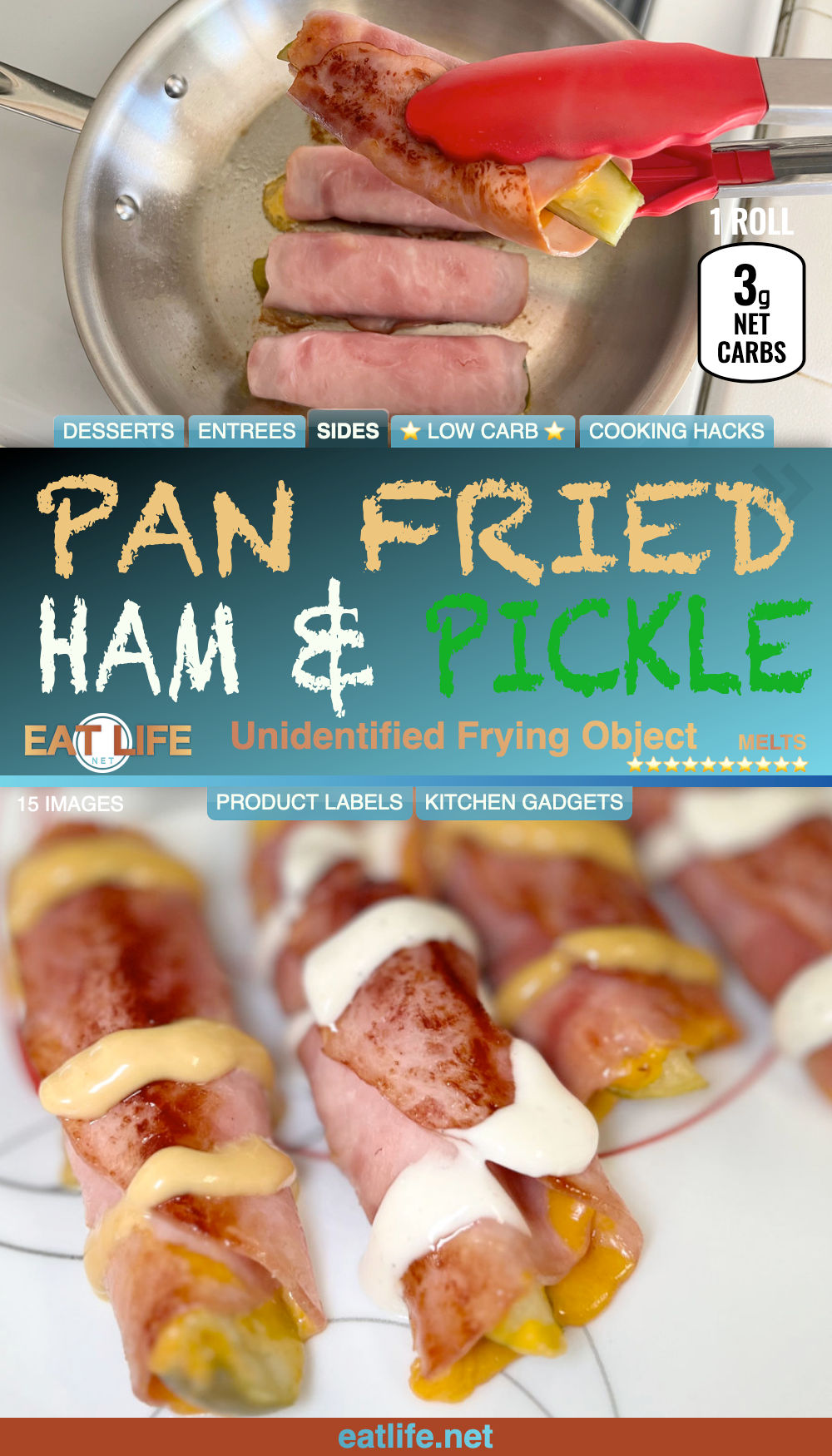 Pan Fried Ham & Pickle Melts