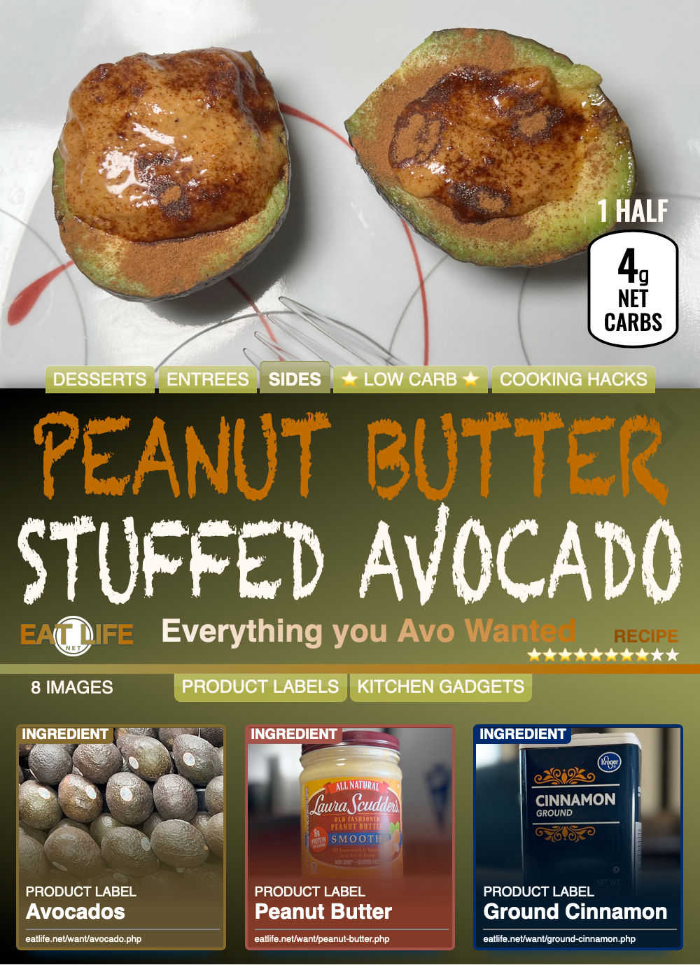 Peanut Butter Stuffed Avocado