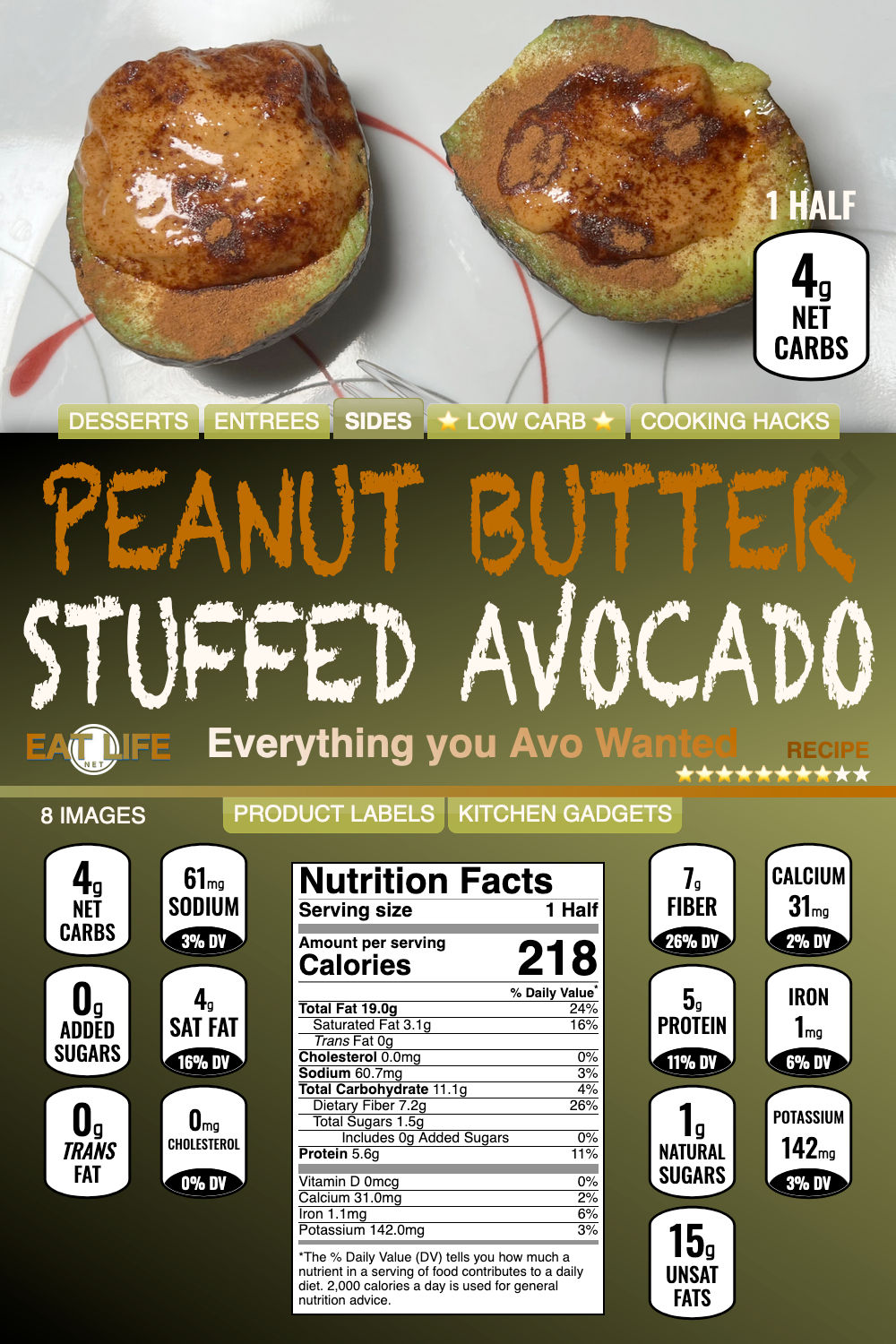 Peanut Butter Stuffed Avocado