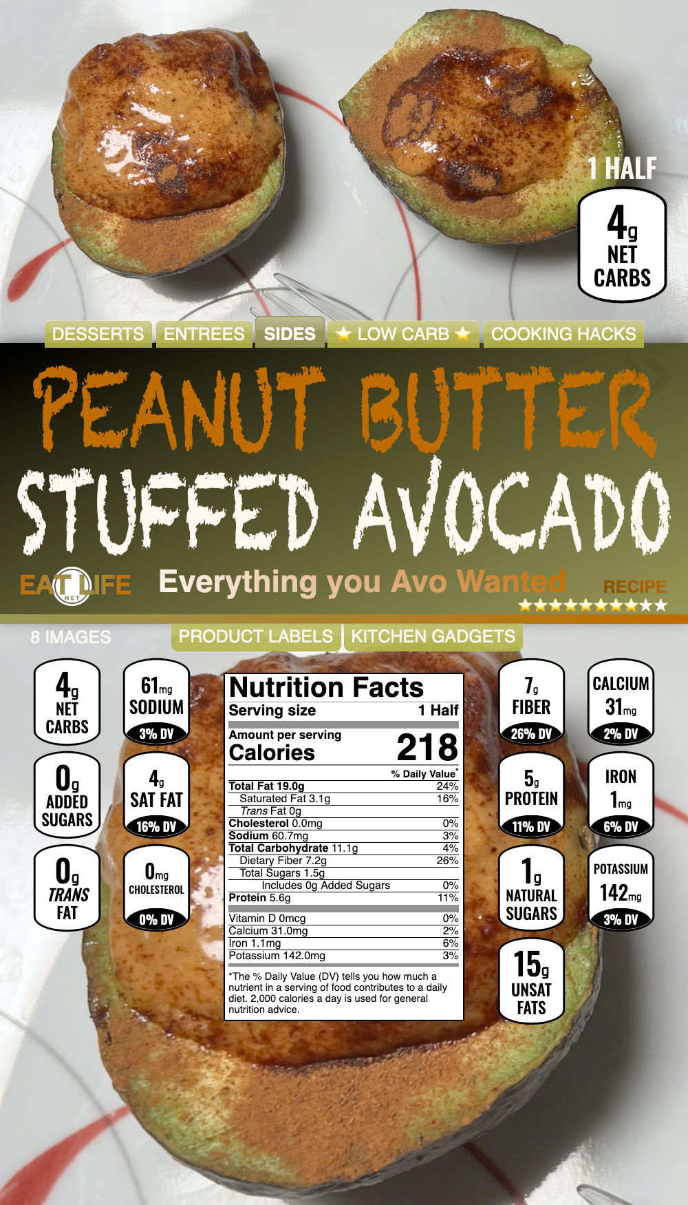 Peanut Butter Stuffed Avocado