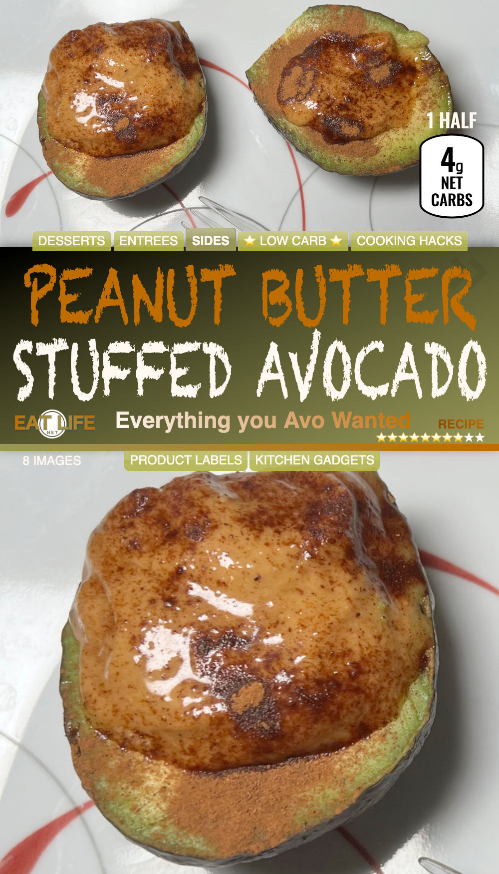 Peanut Butter Stuffed Avocado