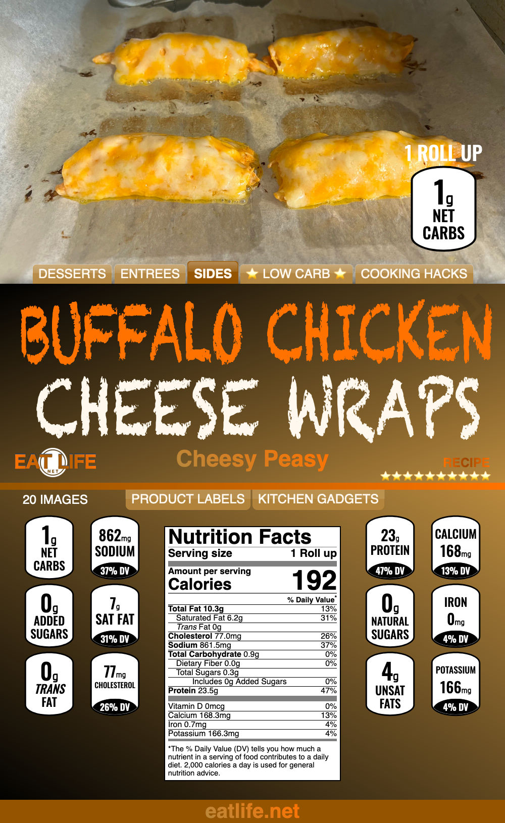 Buffalo Chicken Cheese Wraps