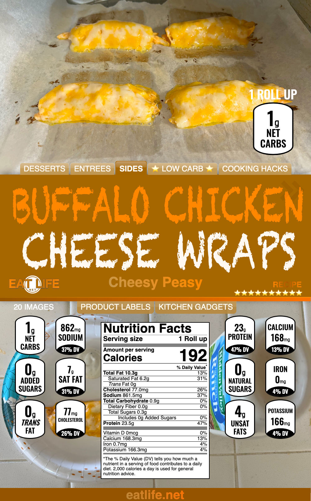Buffalo Chicken Cheese Wraps