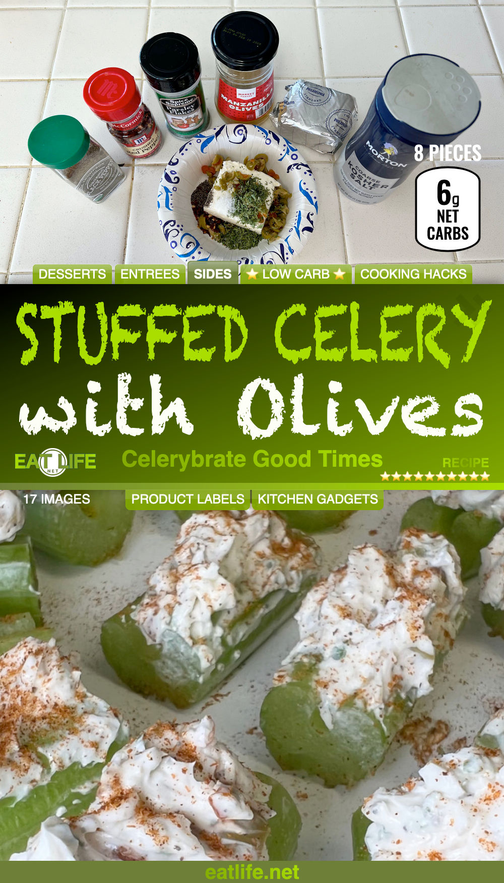 Stuffed Celery with Olives