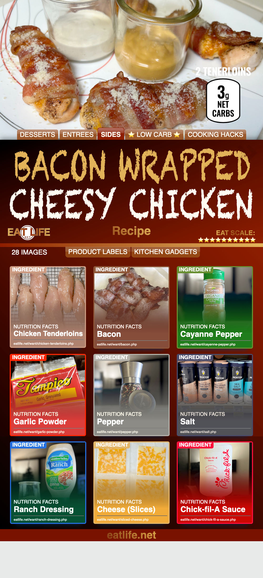 Bacon Wrapped Cheesy Chicken