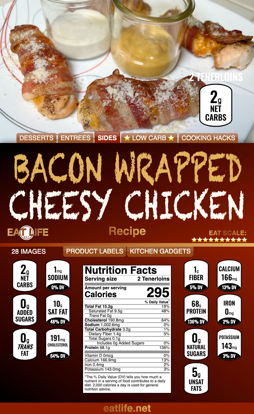 Bacon Wrapped Cheesy Chicken