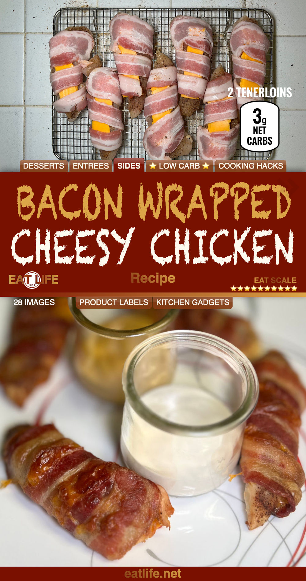Bacon Wrapped Cheesy Chicken
