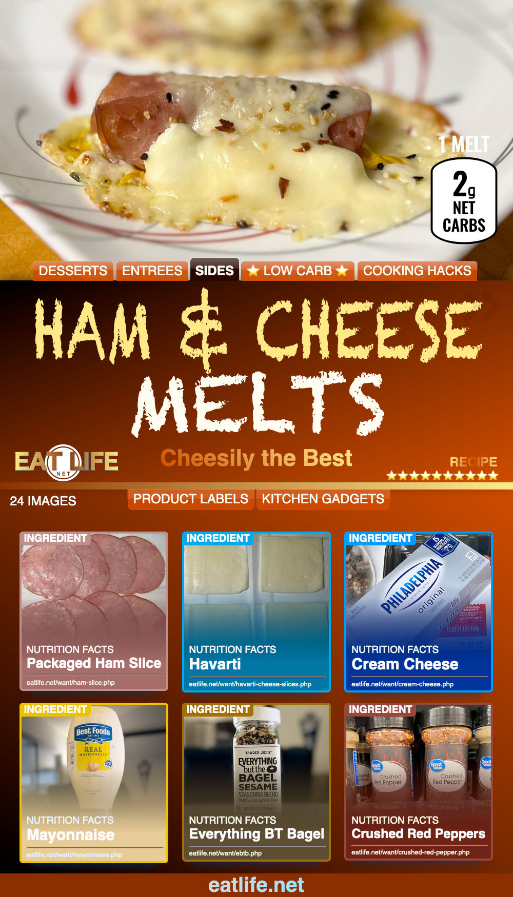 Ham and Cheese Melts