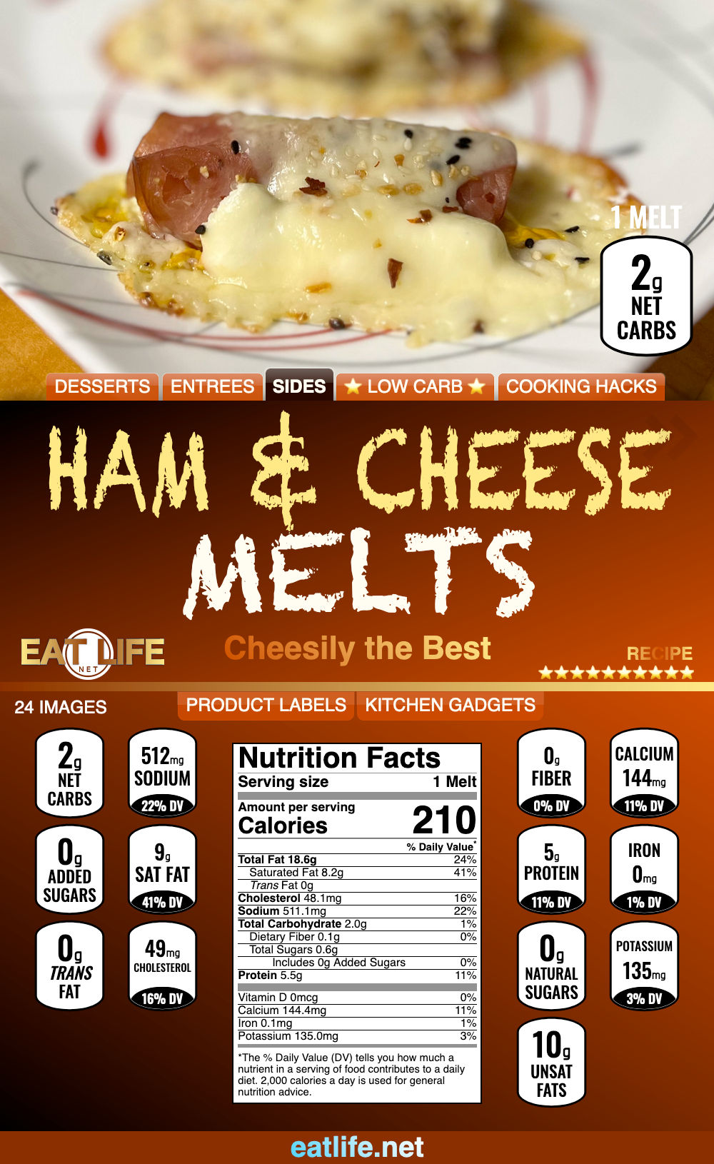 Ham and Cheese Melts
