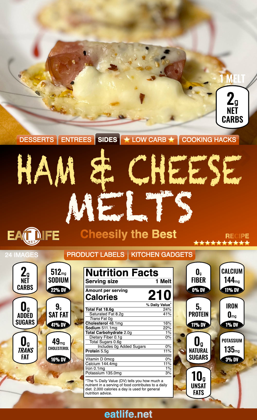Ham and Cheese Melts